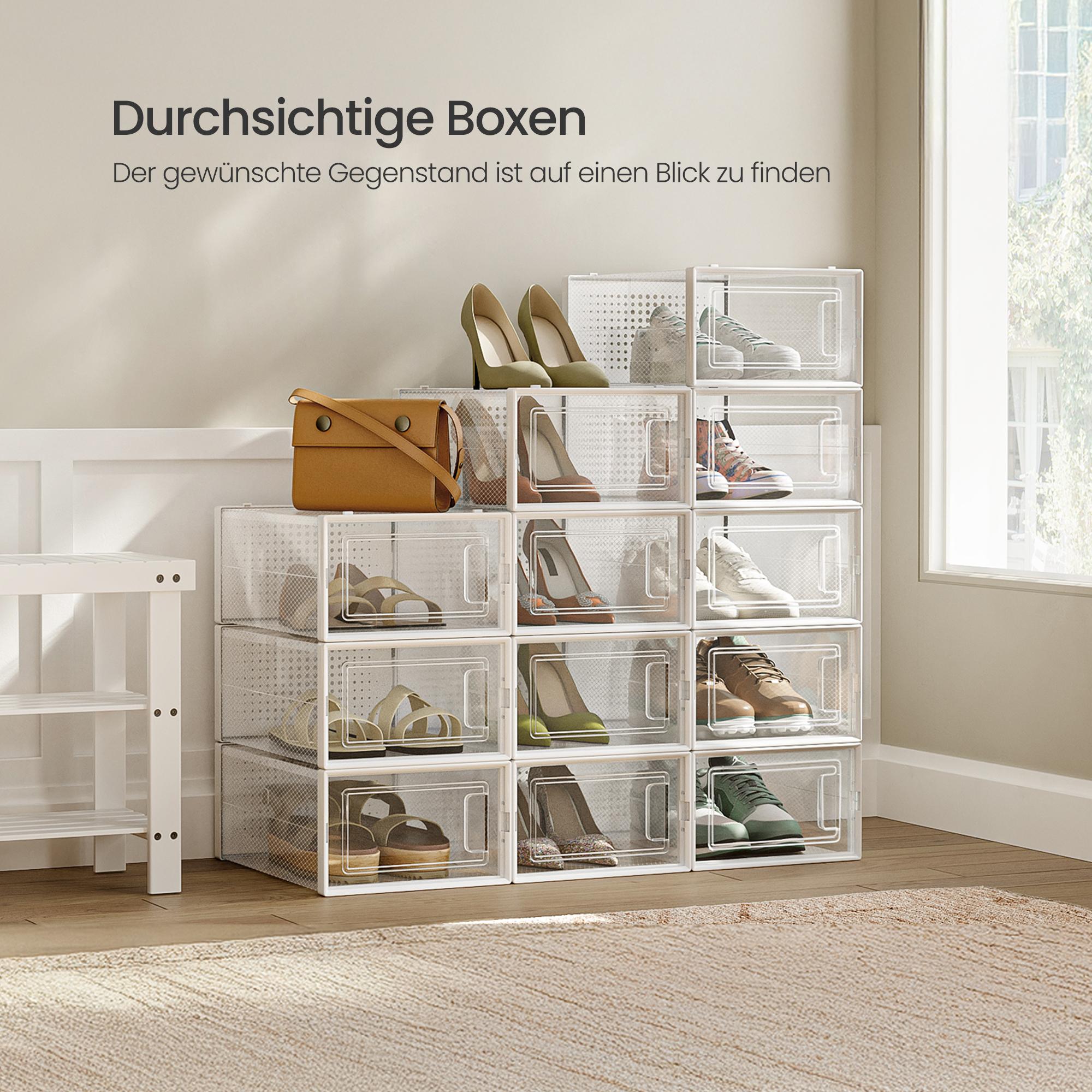Shoe boxes, set of 12, plastic shoe organiser - Image 2