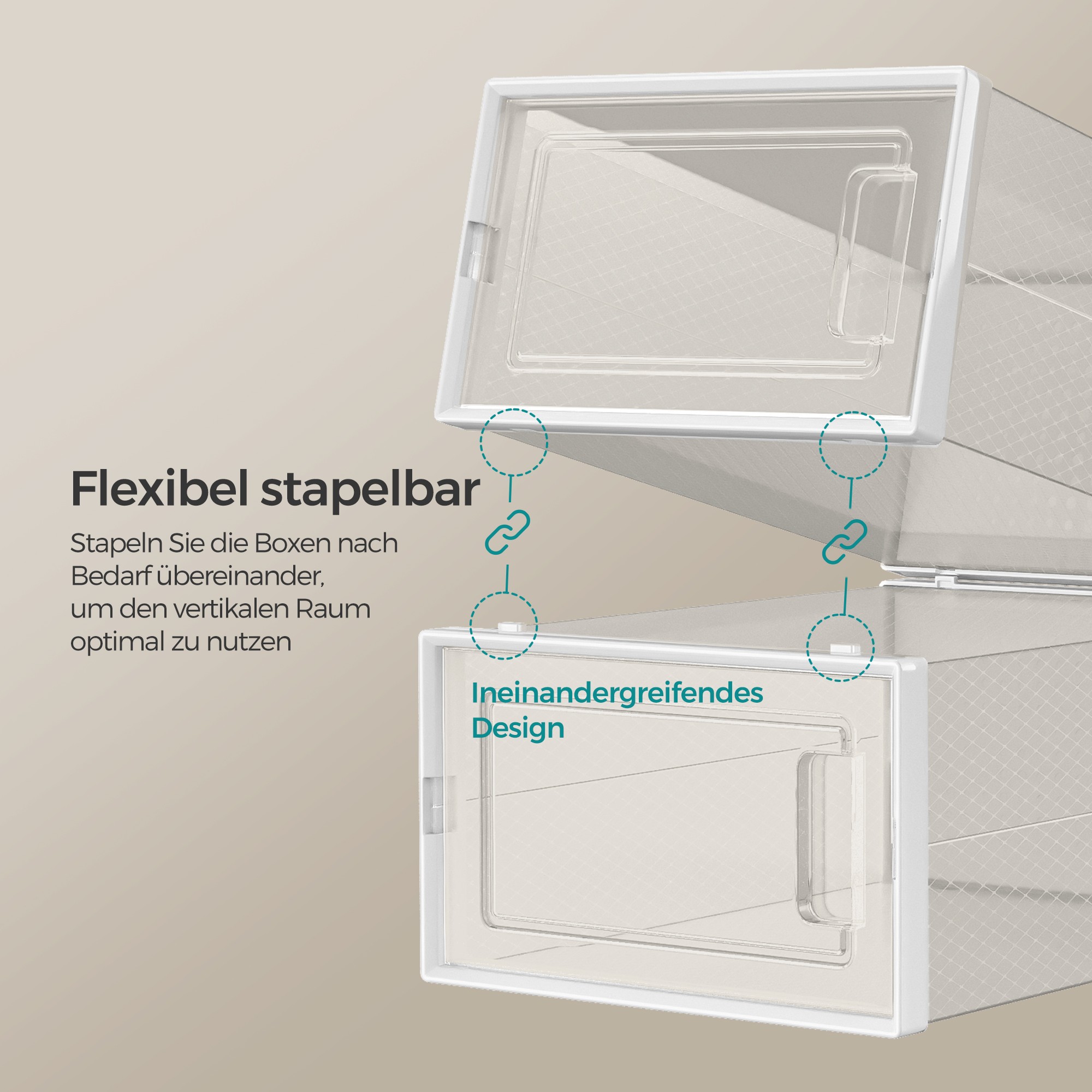Shoe boxes, set of 12, plastic shoe organiser - Image 3
