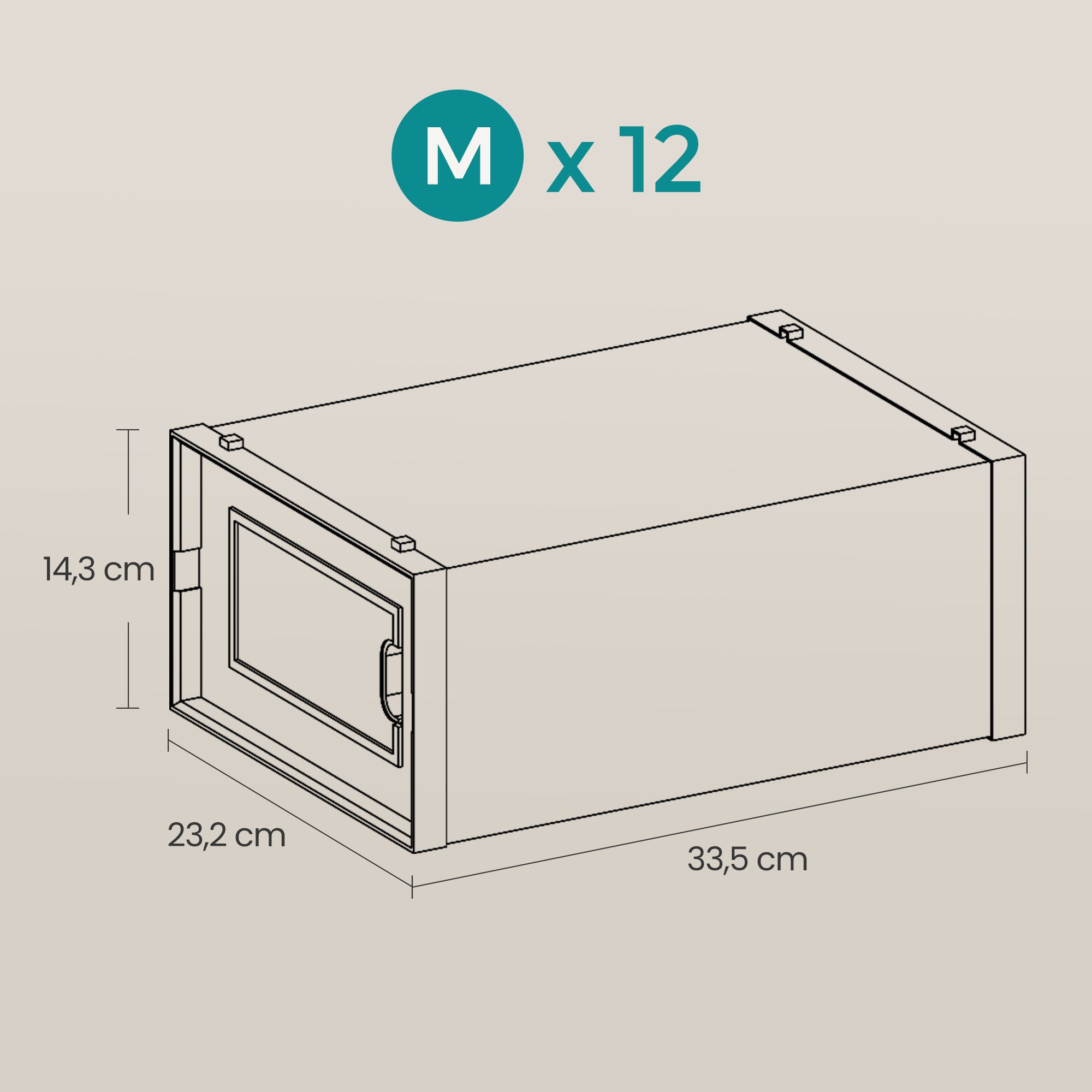 Shoe boxes, set of 12, plastic shoe organiser - Image 4