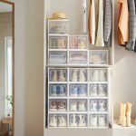 Shoe boxes, set of 18, plastic shoe organiser
