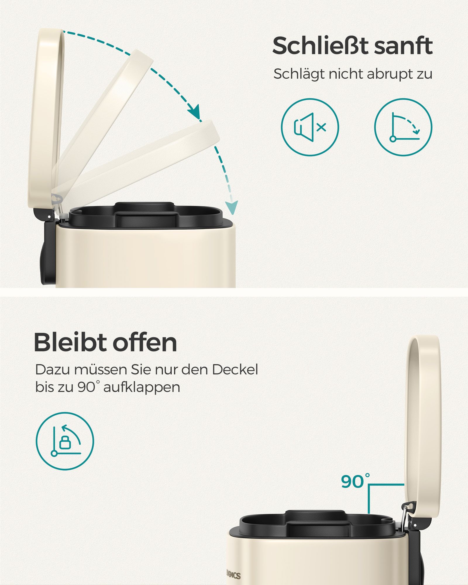 Affaldsspand med soft-close-låg og inderspand - Billede 3