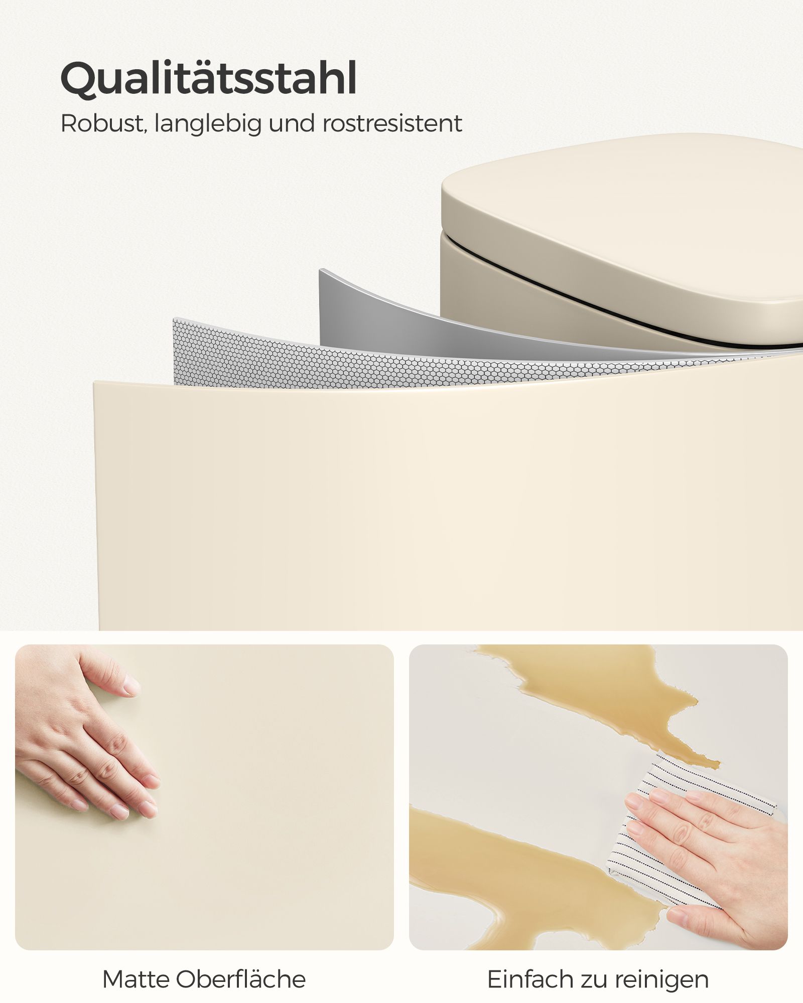 Affaldsspand med soft-close-låg og inderspand - Billede 4