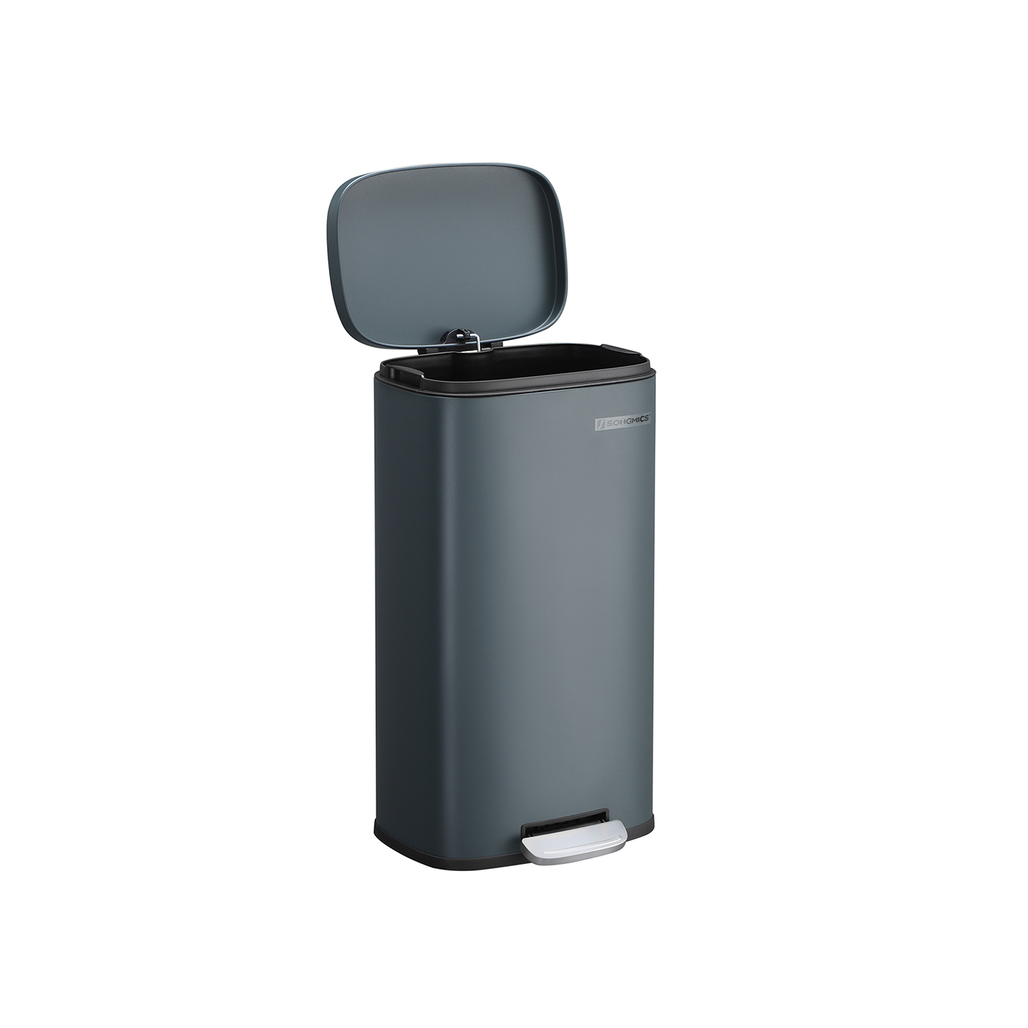 Kitchen Rubbish Bin, 30 L Pedal Bin with Plastic Inner Bucket, Lid, Soft Close, Odour Control, Smoky Grey LTB03GS - Image 4