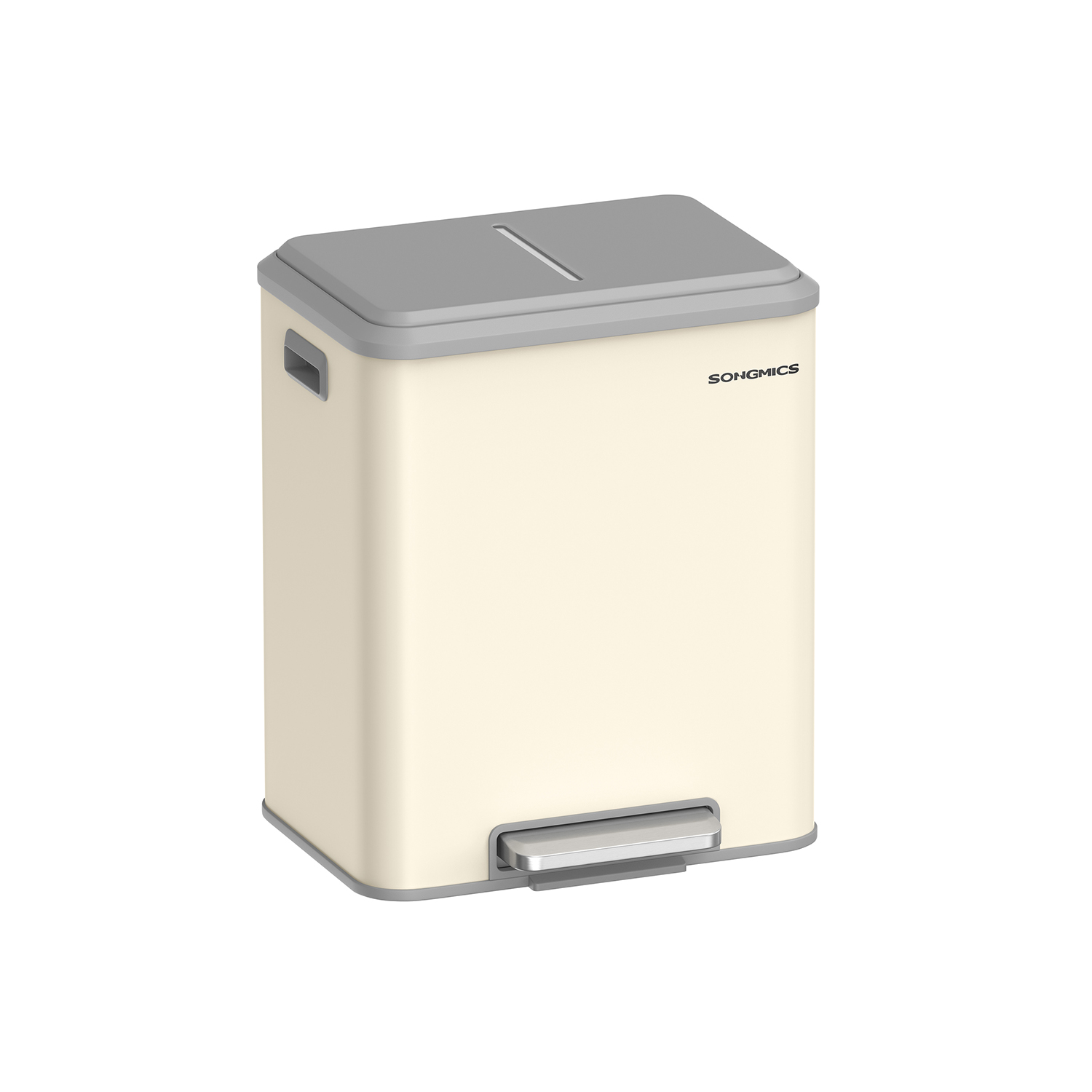 2 compartments for recycling and residual waste sand beige