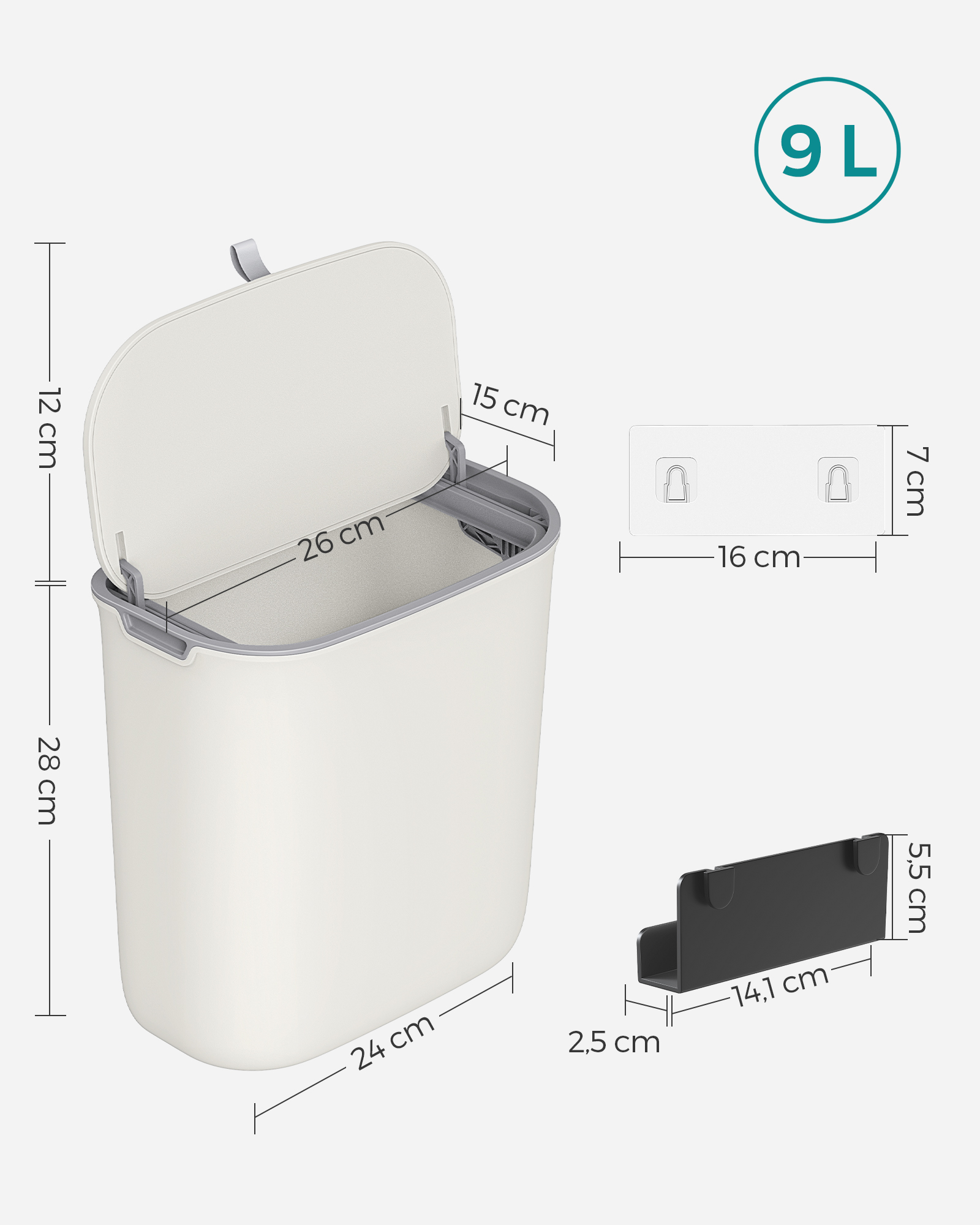 Compost bin 9L white - Image 6