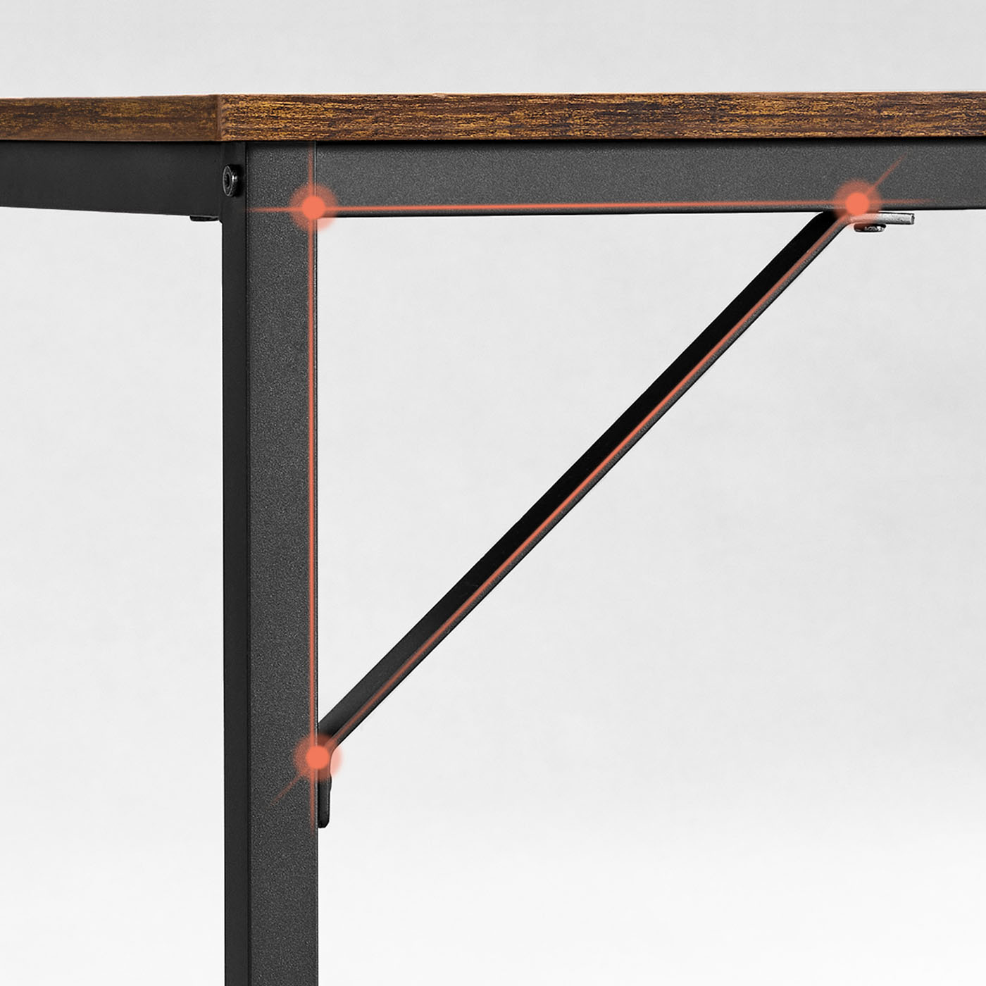 Skrivebord, computerbord, lille kontorborde, 80 x 50 x 75 cm, arbejdsværelse, hjemmekontor, enkel samling, stål, industrielt design, rustik brun og sort - Billede 4