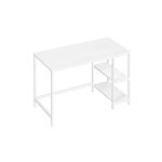 Computer Desk, Writing Desk with 2 Shelves on Left or Right, Work Table for Office Living Room, Steel Frame, Modern, Maple White