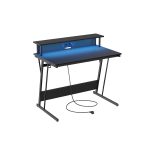 Desk with power strip 60 x 100 x 76 cm soot black