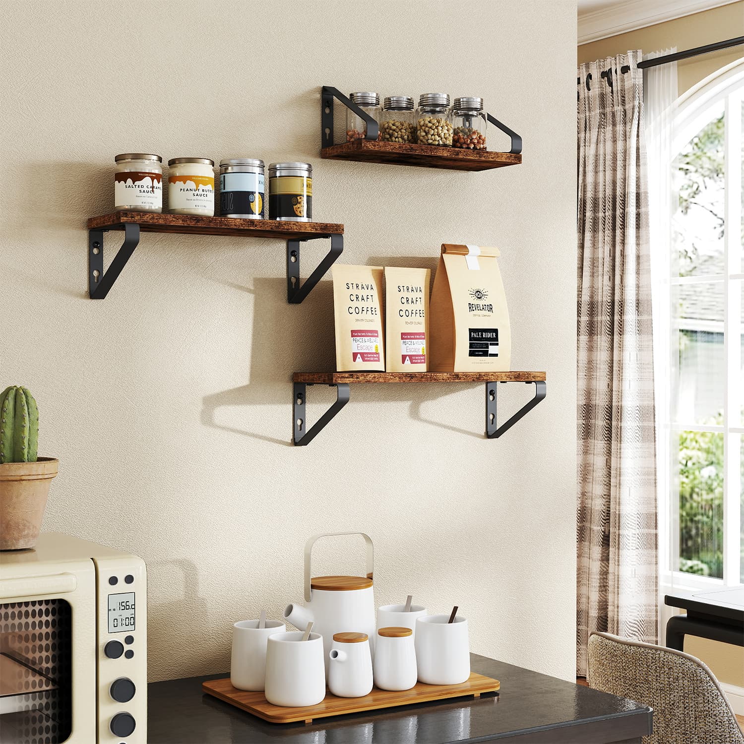 VASAGLE wall shelf, floating shelf, set of 3 - Image 2