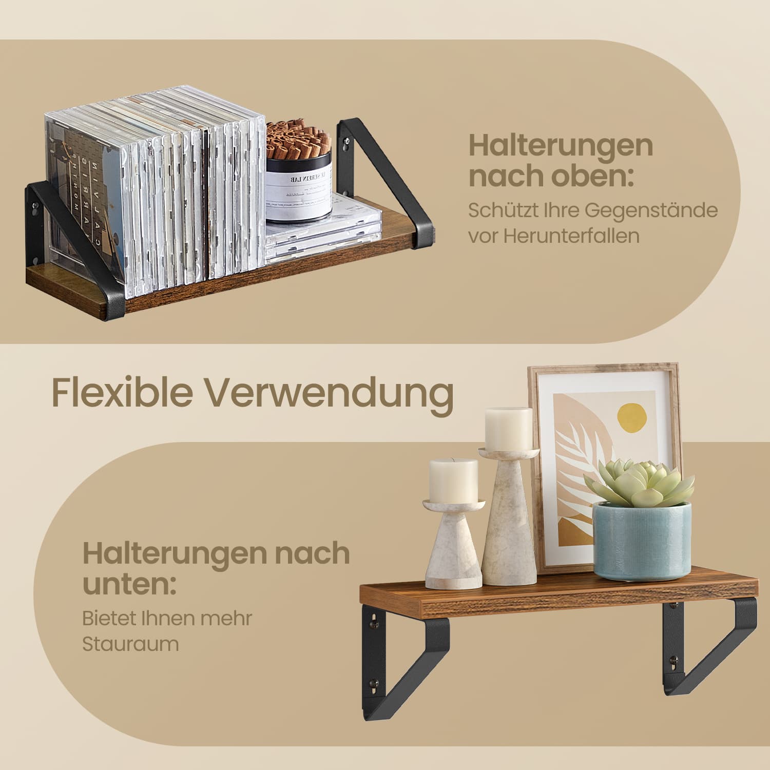 VASAGLE wall shelf, floating shelf, set of 3 - Image 4