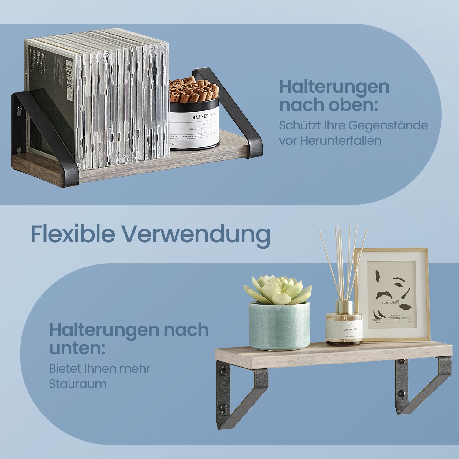 VASAGLE wall shelf, floating shelf, set of 3 - Image 4