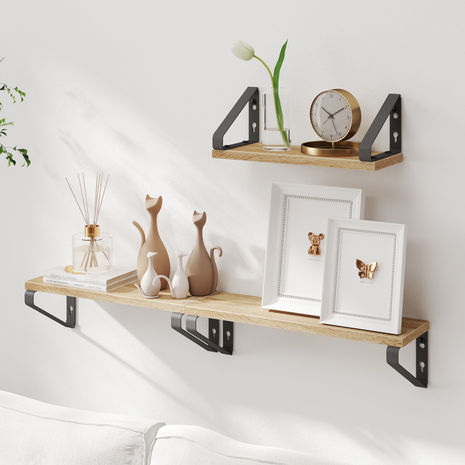 Wall shelf, floating shelf, set of 3