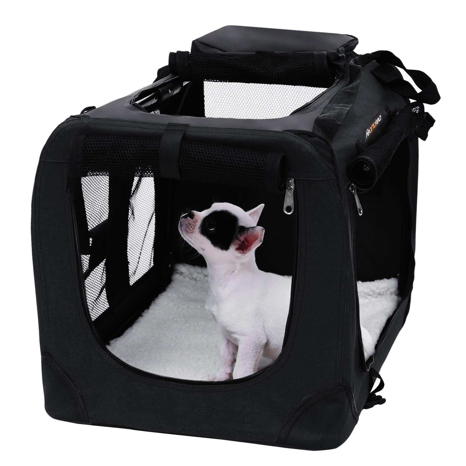 Dog Carrier, Folding Fabric Pet Carrier, 50 x 35 x 35 cm, Black - Image 5