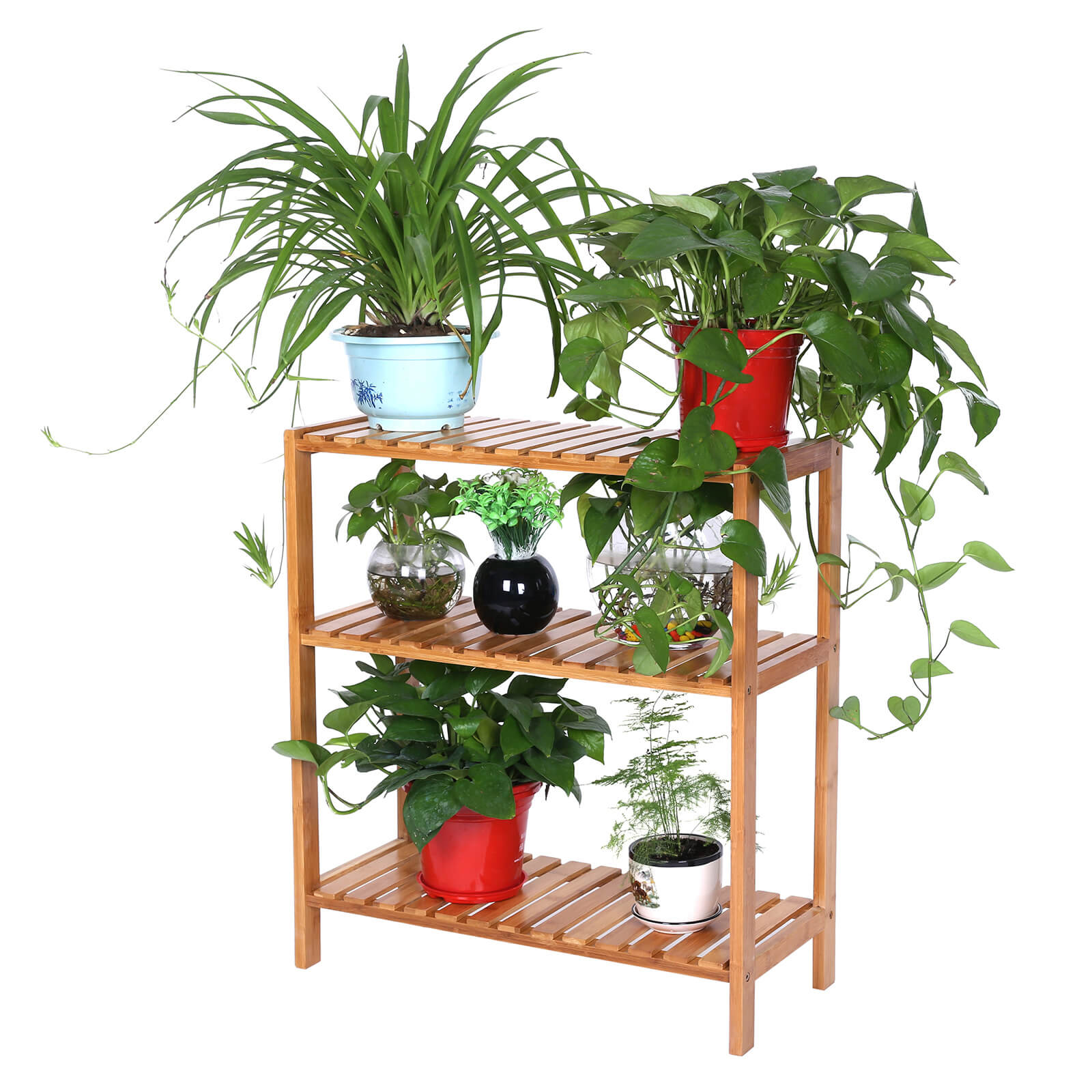 Bamboo Shelving Unit for the Bathroom/Kitchen/Shoe Rack, 60 x 26 x 66 cm Ideal for the bathroom, living room, hallway, kitchen or balcony. - Image 4