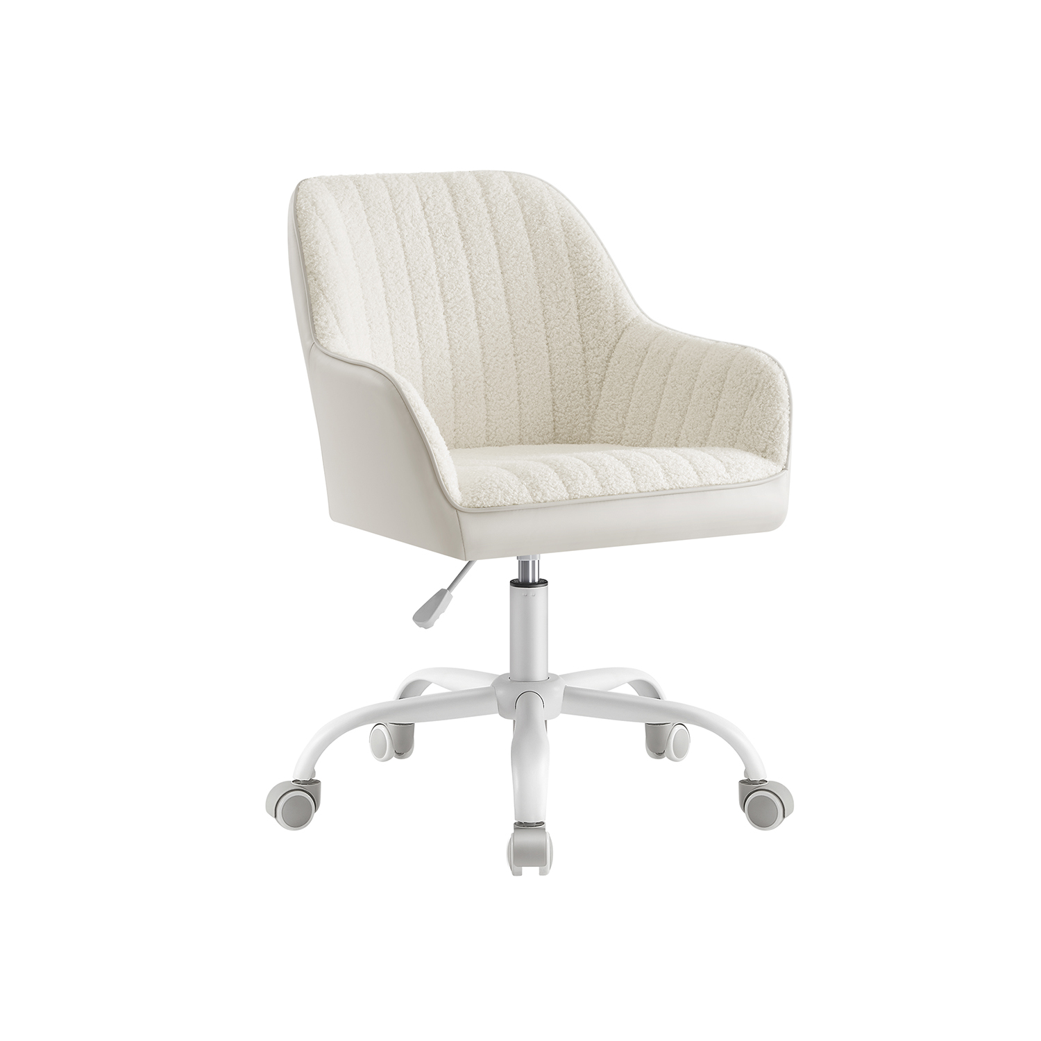 Upholstered office chair cappuccino beige-cloud white