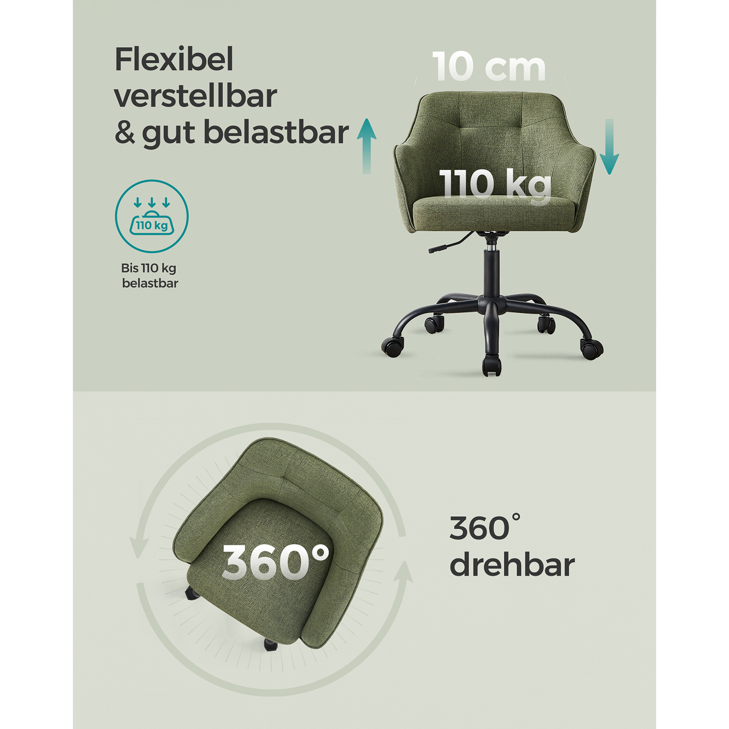 Home office chair green - Image 6