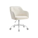 Home Office Chair Swivel Desk Chair Height Adjustable up to 110 kg Load Capacity Breathable Sherpa Fabric and Polyurethane (PU) for Study Room Bedroom Cappuccino Beige