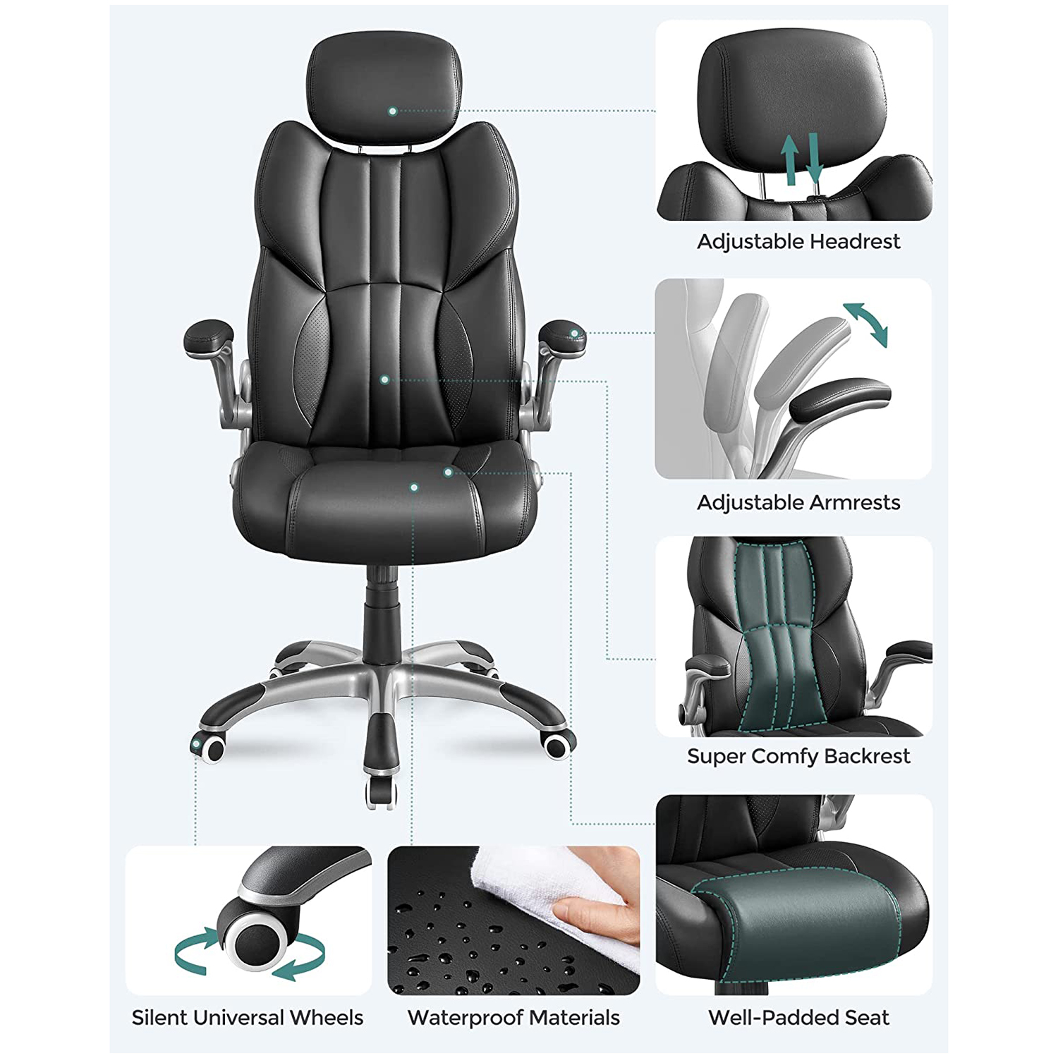 Office Racing Chair Black - Image 2