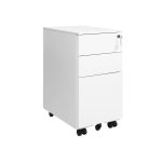 Mobile File Cabinet, Office Cabinet with Wheels and Lock, for A4, Legal, Letter Sized Documents, Hanging File Folders, White