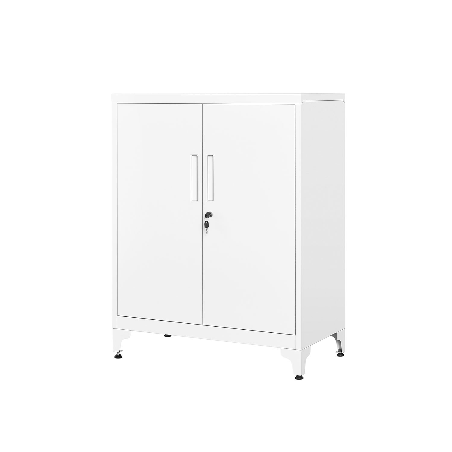 Aflåseligt arkivskab med 2 døre 40 x 80 x 90 cm mat hvid