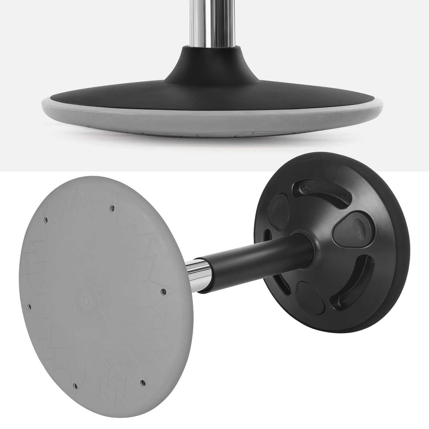 Aktiivinen jakkara, Wobble jakkara seisova työtuoli, tasapainotuoli, säädettävä korkeus 55-70 cm, ei asennusta, musta - Image 6