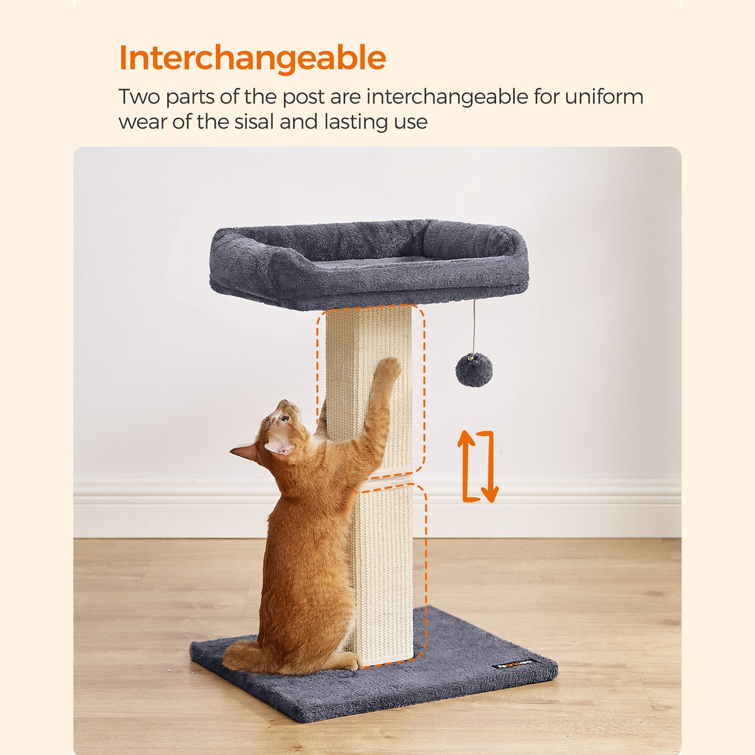Kattetræ 71 cm med platform - Billede 4