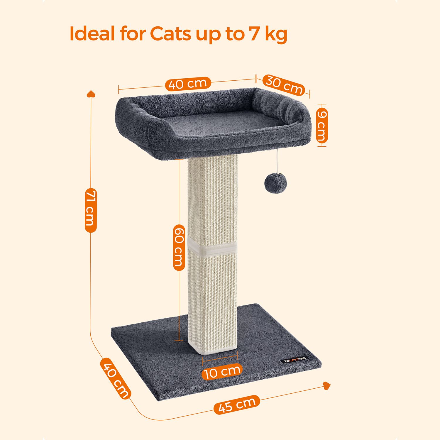 Kattetræ 71 cm med platform - Billede 6