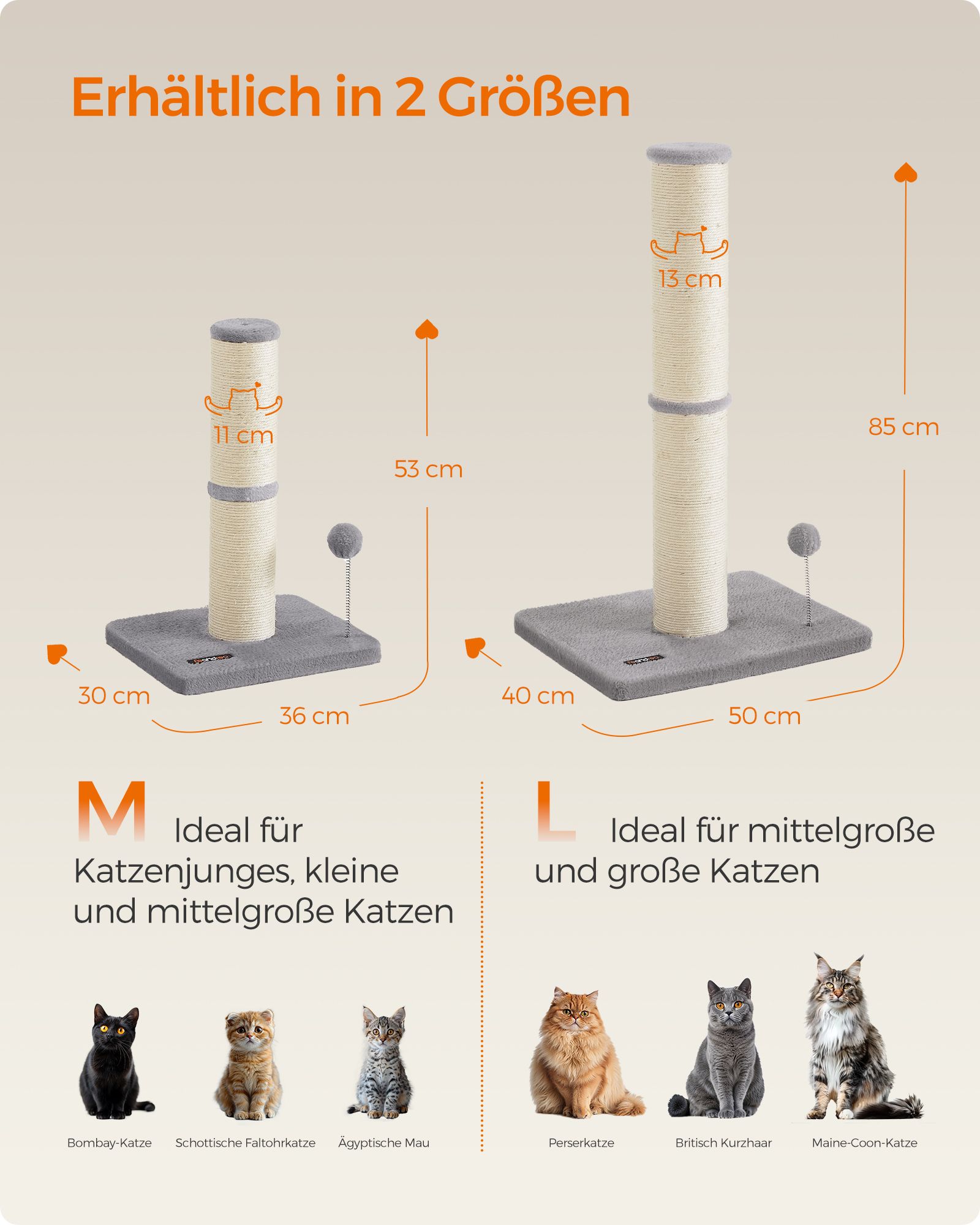 Kradsetræ 85 cm højt med klokke og plysbold - Billede 6