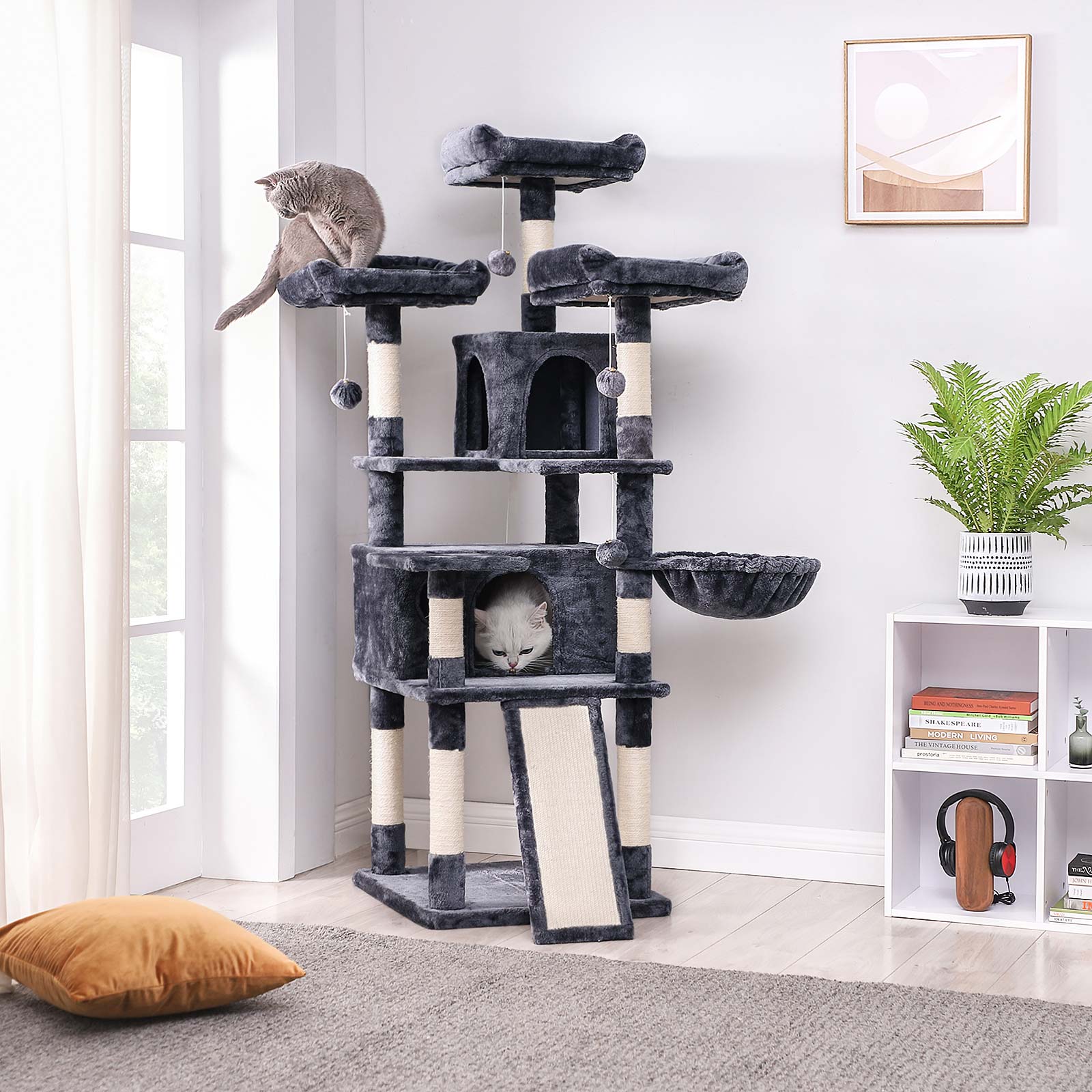 Cat Tree, XXL Cat Condo 172 cm, Smoky Grey PCT019G01 - Image 3