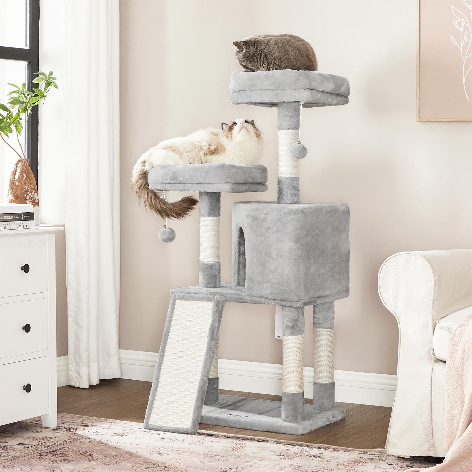 Kattetræ, Cat Condo 115 cm, kradseplade, lysegrå - Billede 2