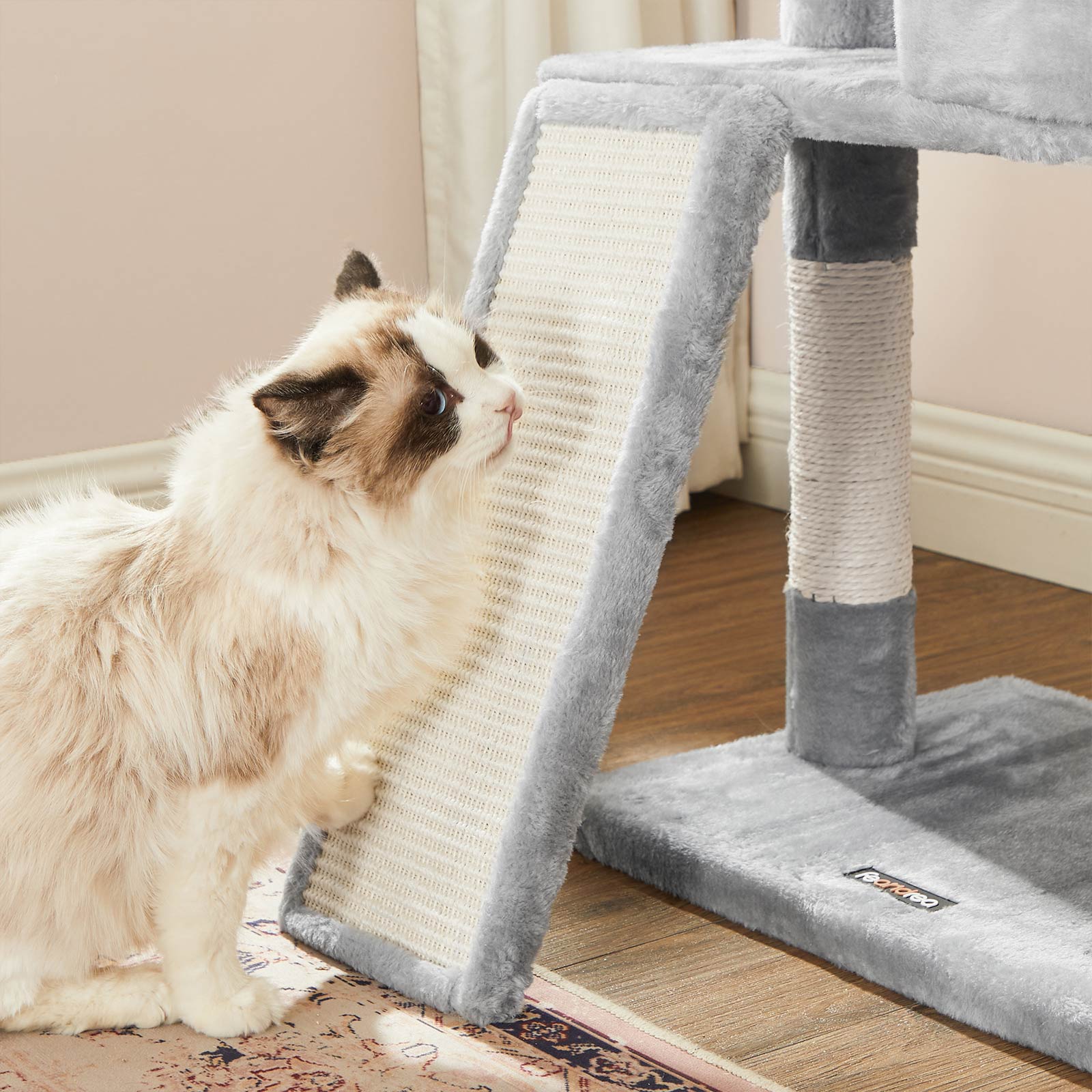 Kattetræ, Cat Condo 115 cm, kradseplade, lysegrå - Billede 5