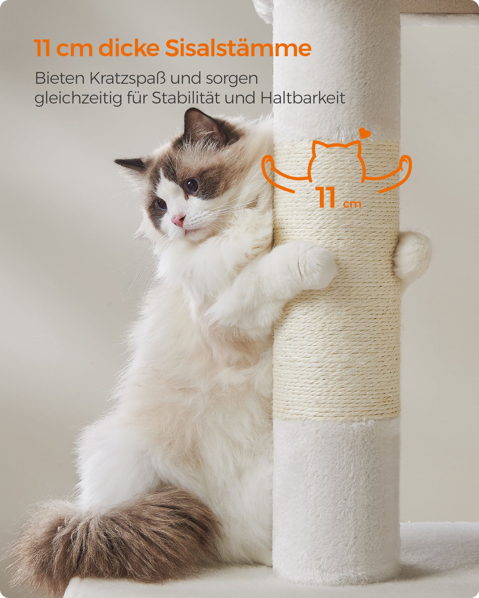 XL klösbräda med stor plattform cremevit - Bild 5