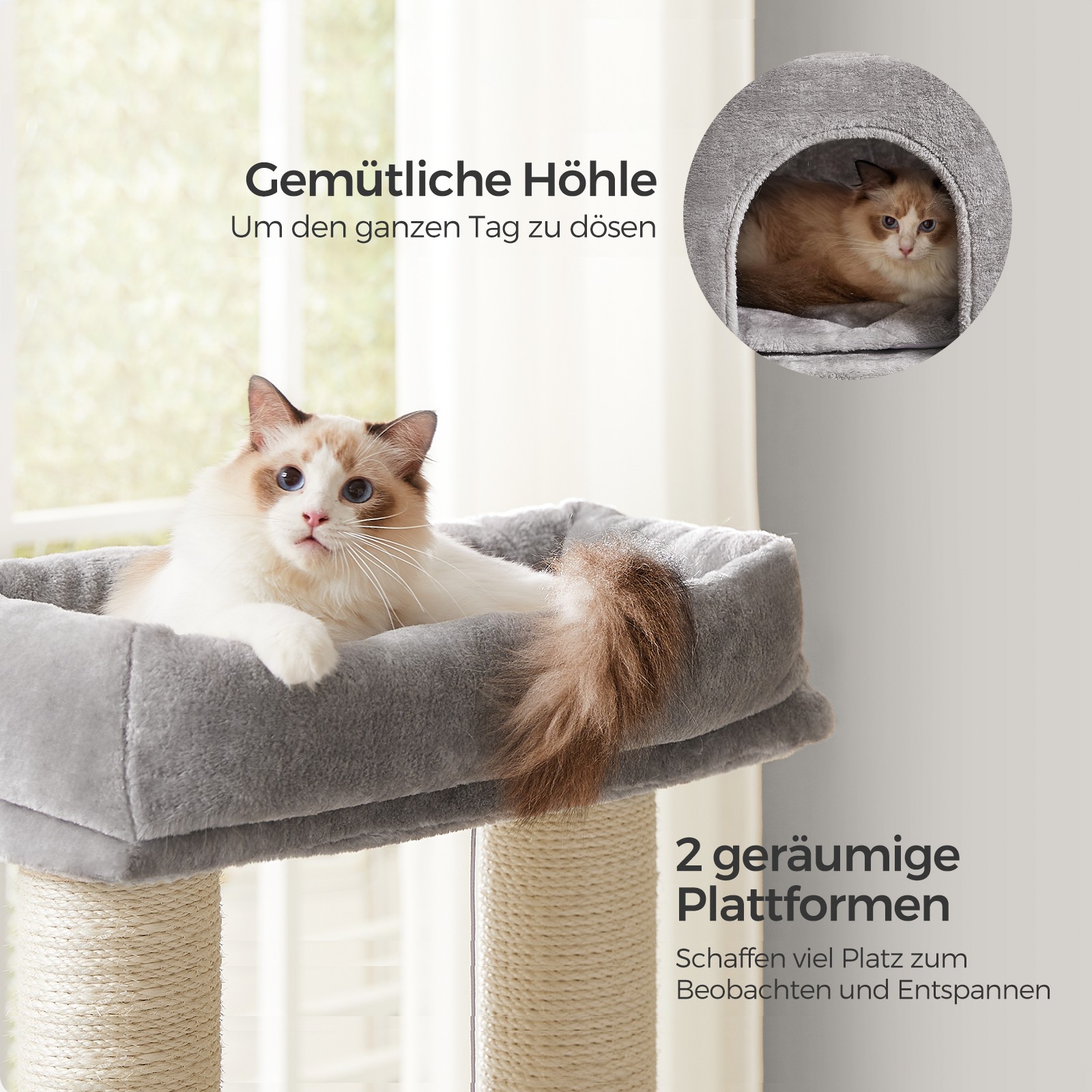 Scratching post, with self-warming blankets, cat tree - Image 3