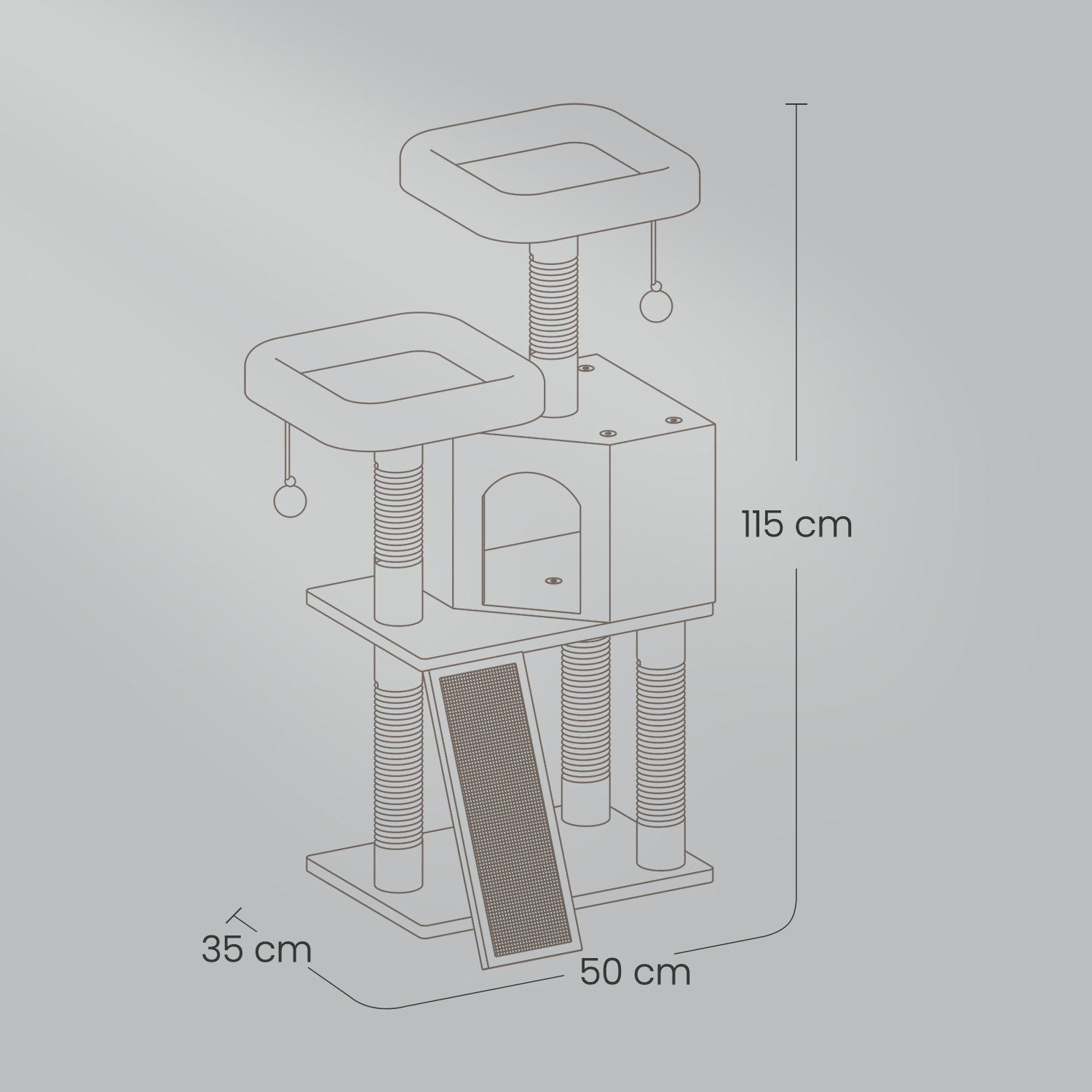 Scratching post, cat tree, 115 cm - Image 5