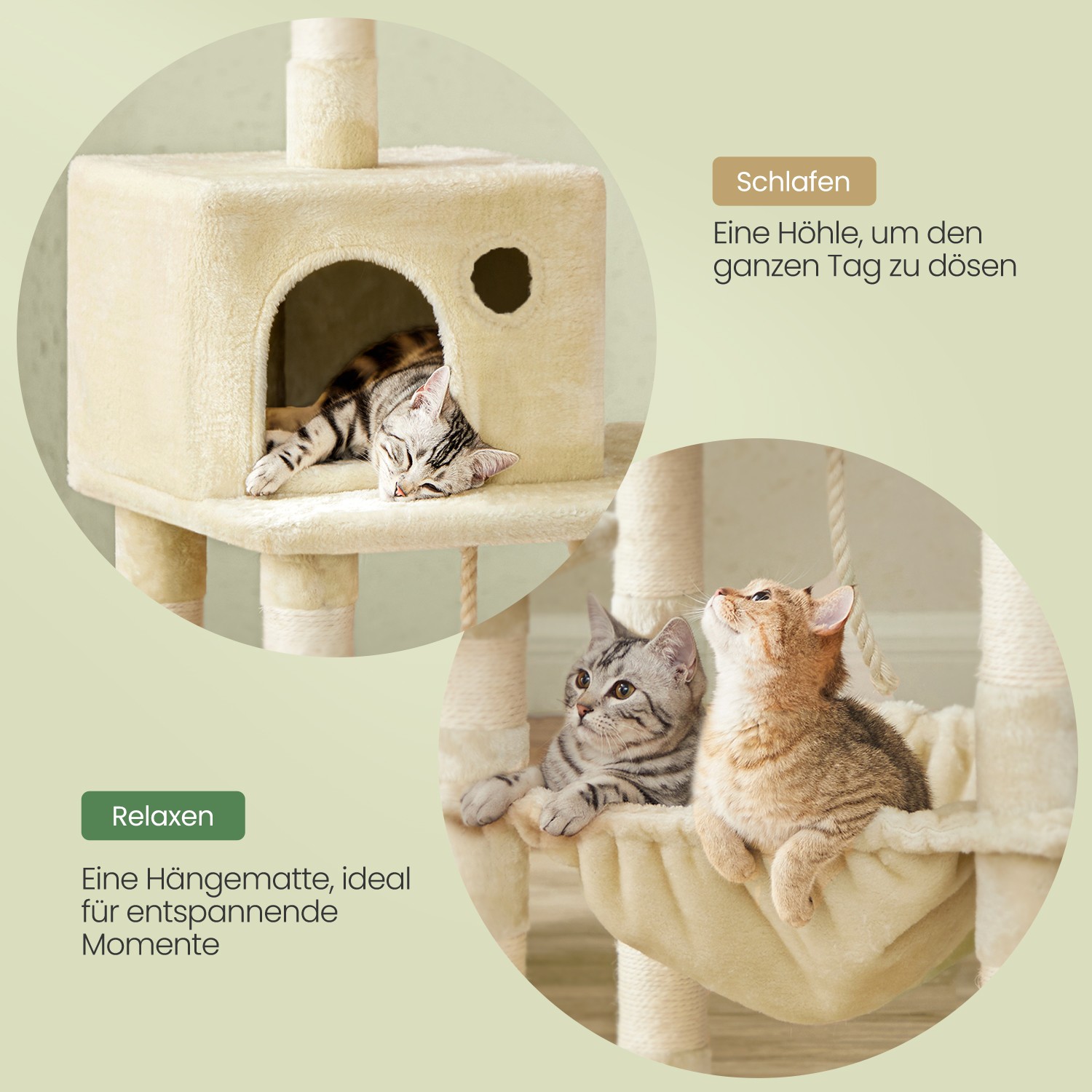 Scratching post, 143 cm high, cat tree with 11 scratching posts - Image 3
