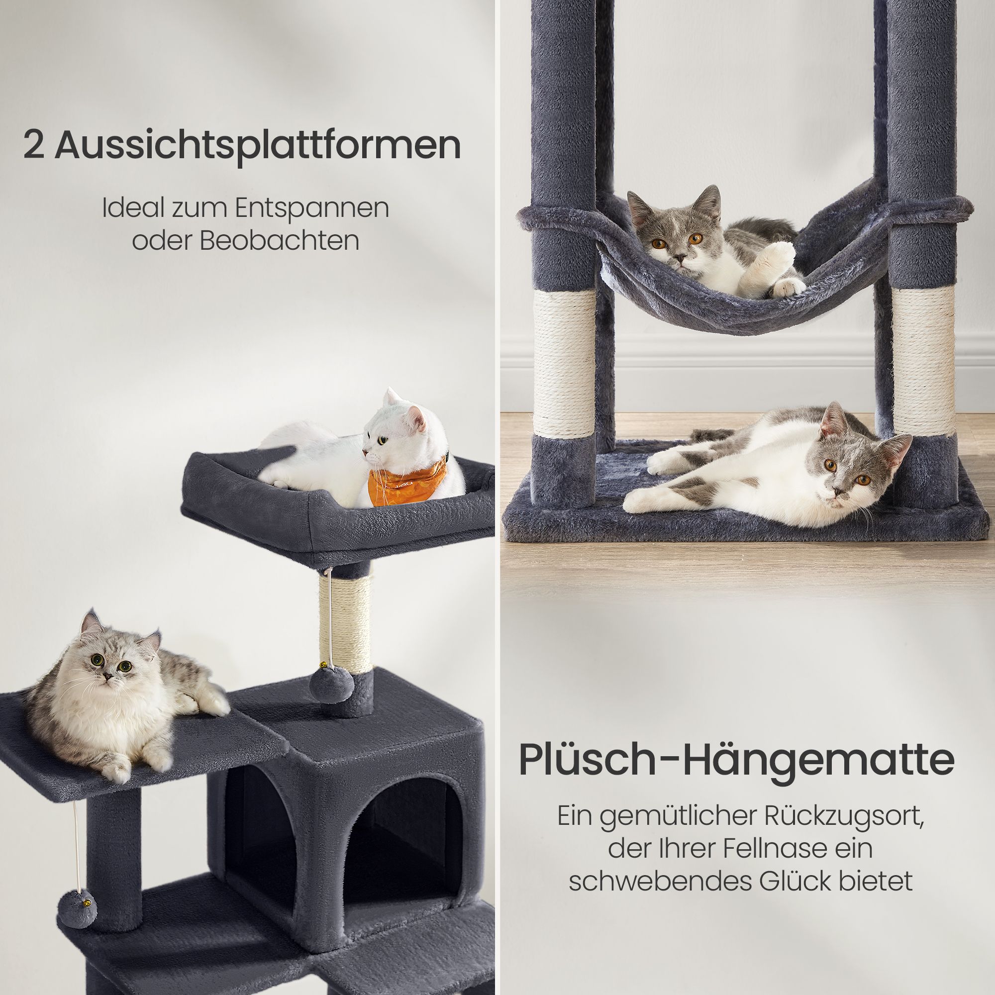 Scratching post, 143 cm high cat tree, cat scratching post - Image 3
