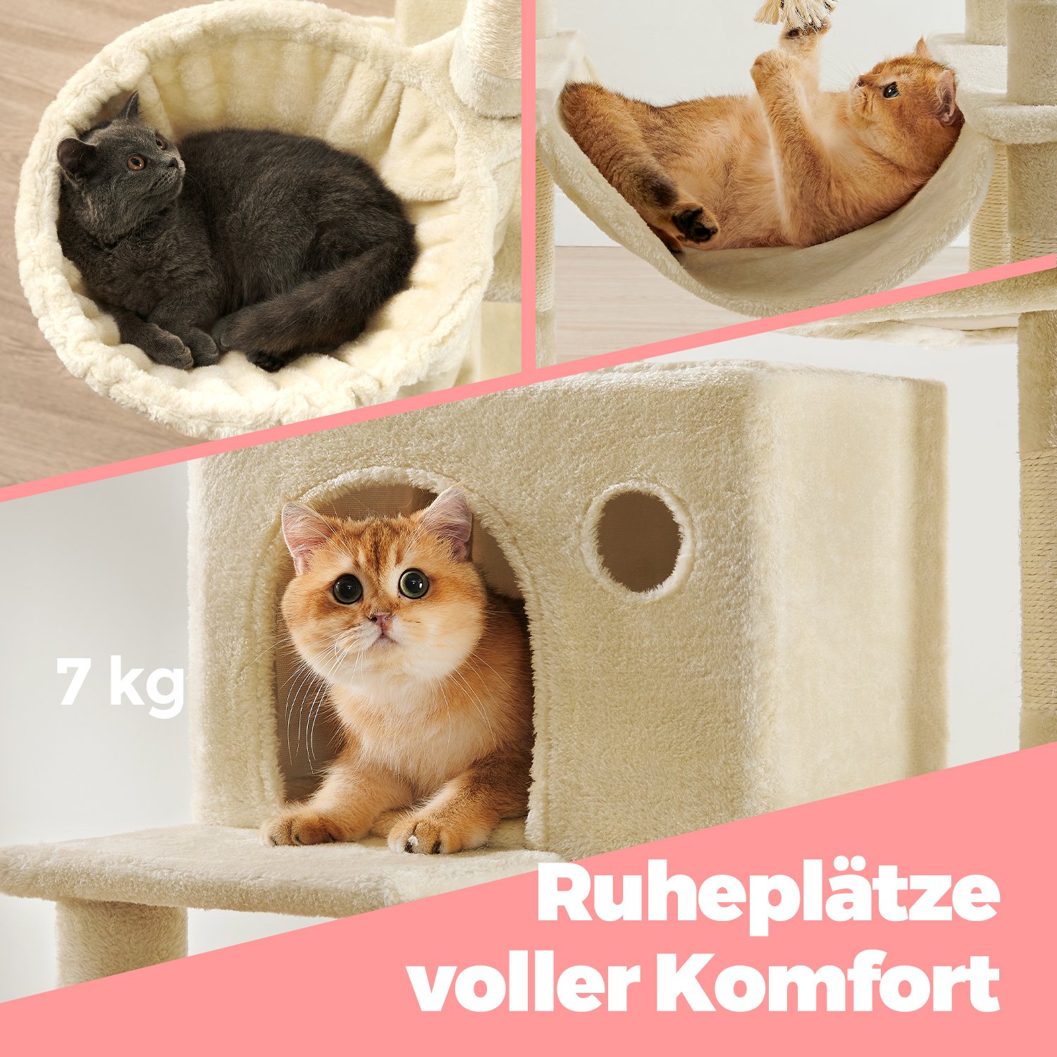 Scratching post 206 cm high, cat tree, with 13 scratching posts - Image 4