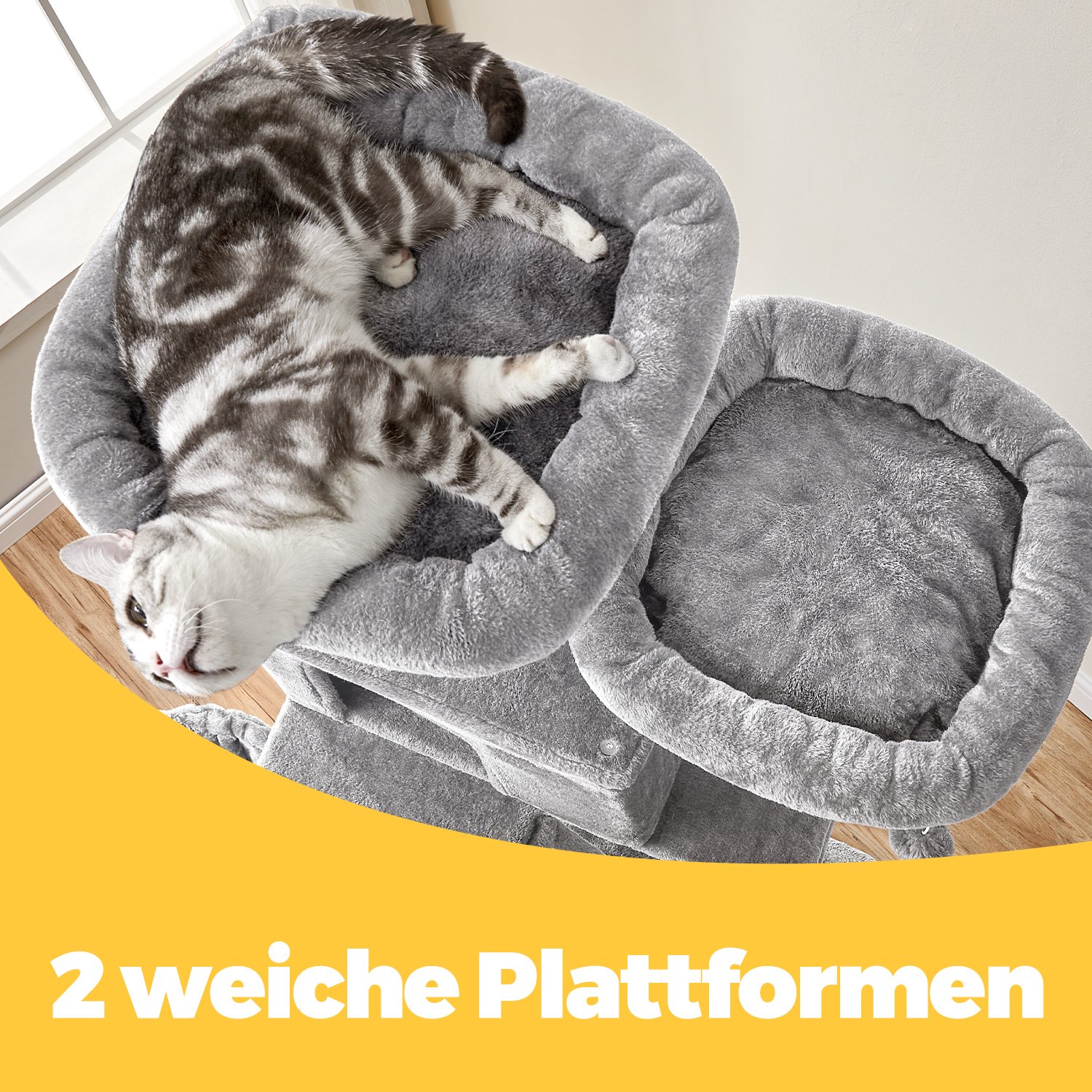 Scratching post 206 cm high, cat tree, with 13 scratching posts - Image 3
