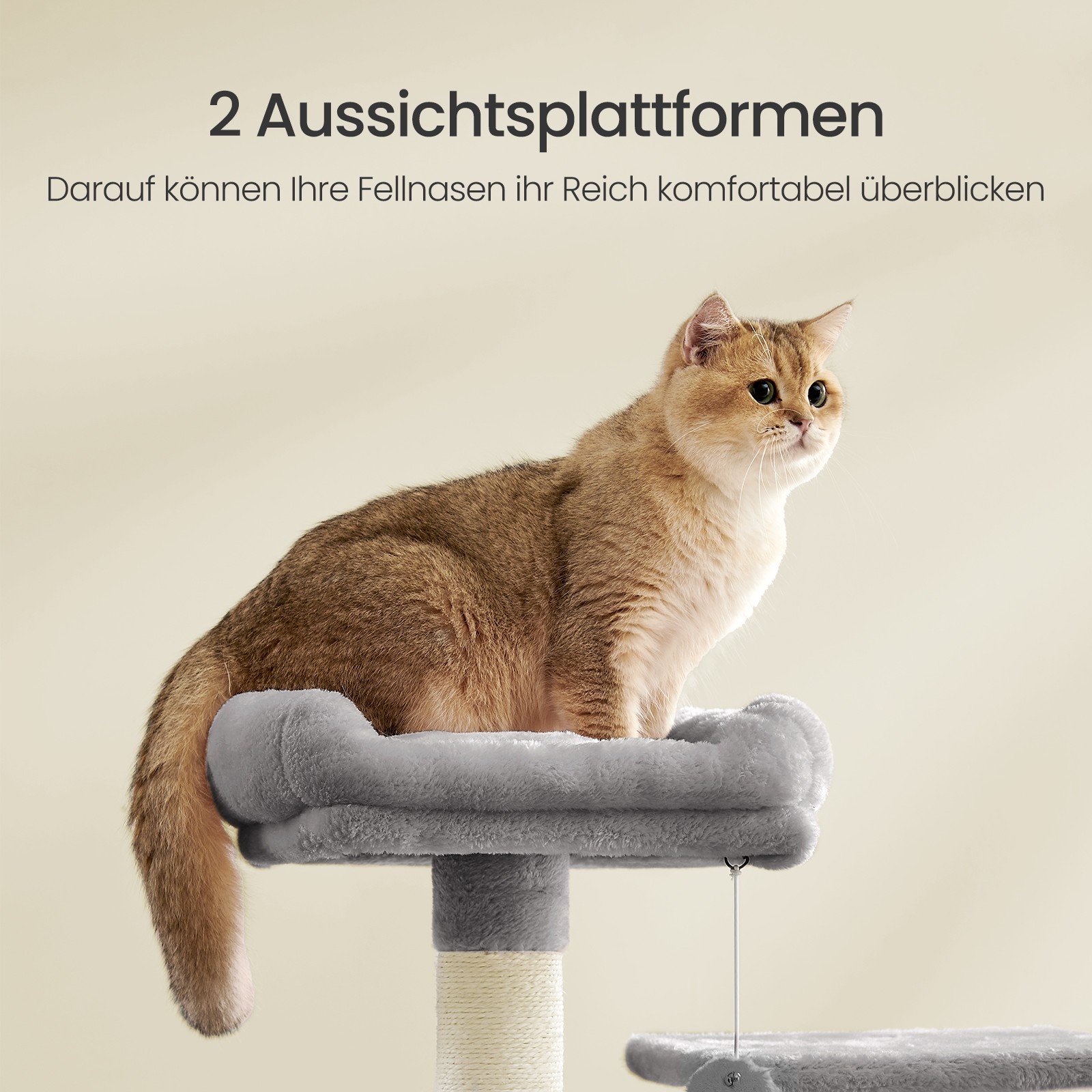 Scratching post, 155 cm cat tree, plush - Image 4
