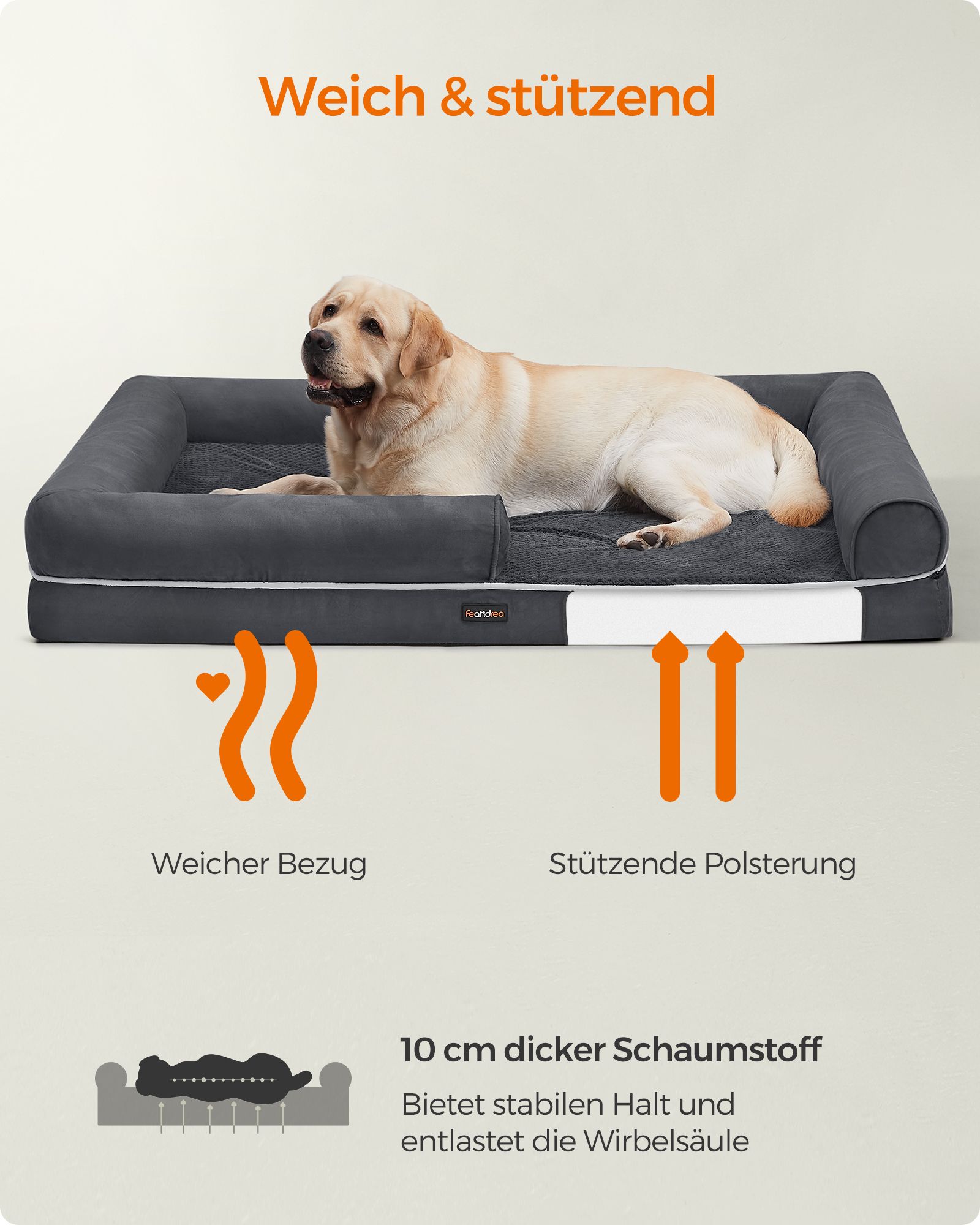 Ortopædisk hundeseng Hundepude Hundekurv blød polstring - Billede 3