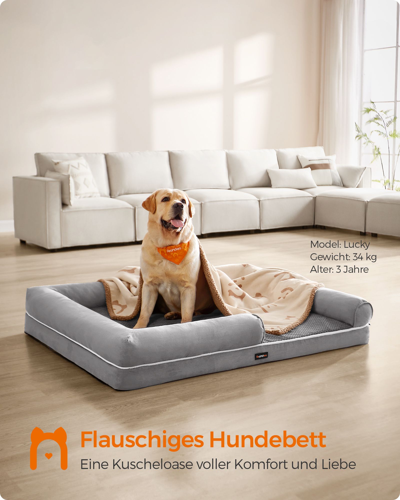 Ortopædisk hundeseng Hundepude Hundekurv Blød polstring Hundesofa - Billede 2