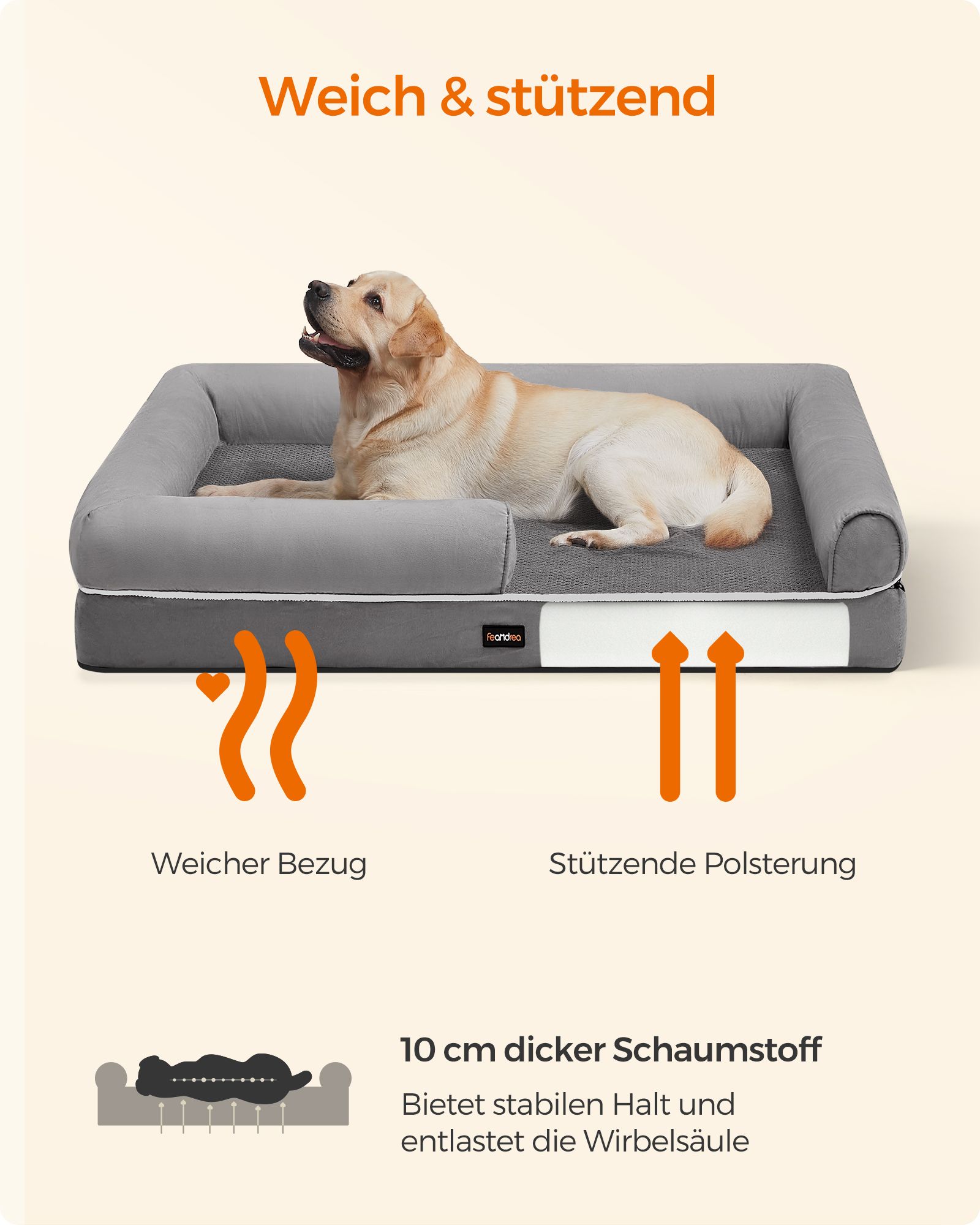 Ortopædisk hundeseng Hundepude Hundekurv Blød polstring Hundesofa - Billede 3