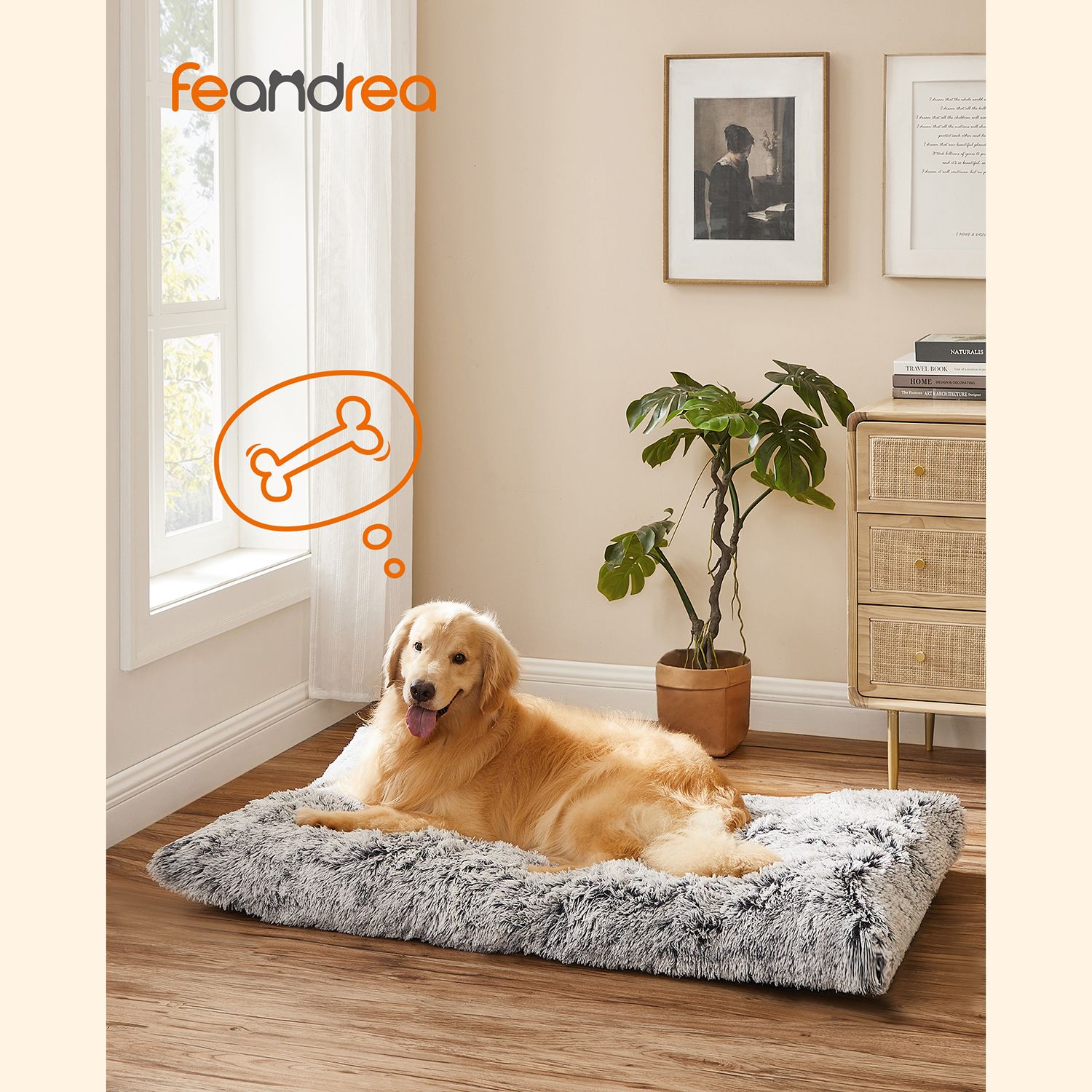 Fluffy hundepude 122 x 74 cm - Billede 2
