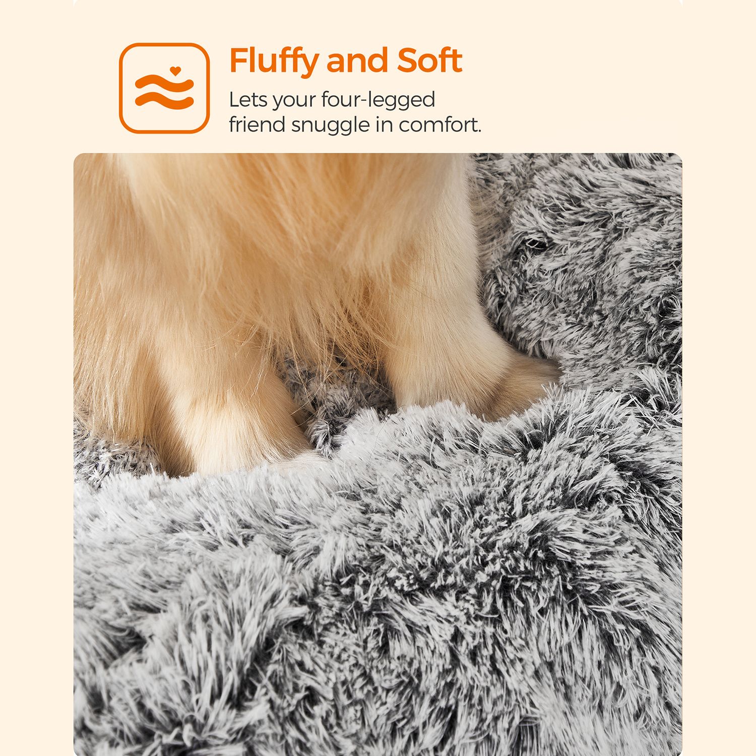 Fluffy hundepude 122 x 74 cm - Billede 3