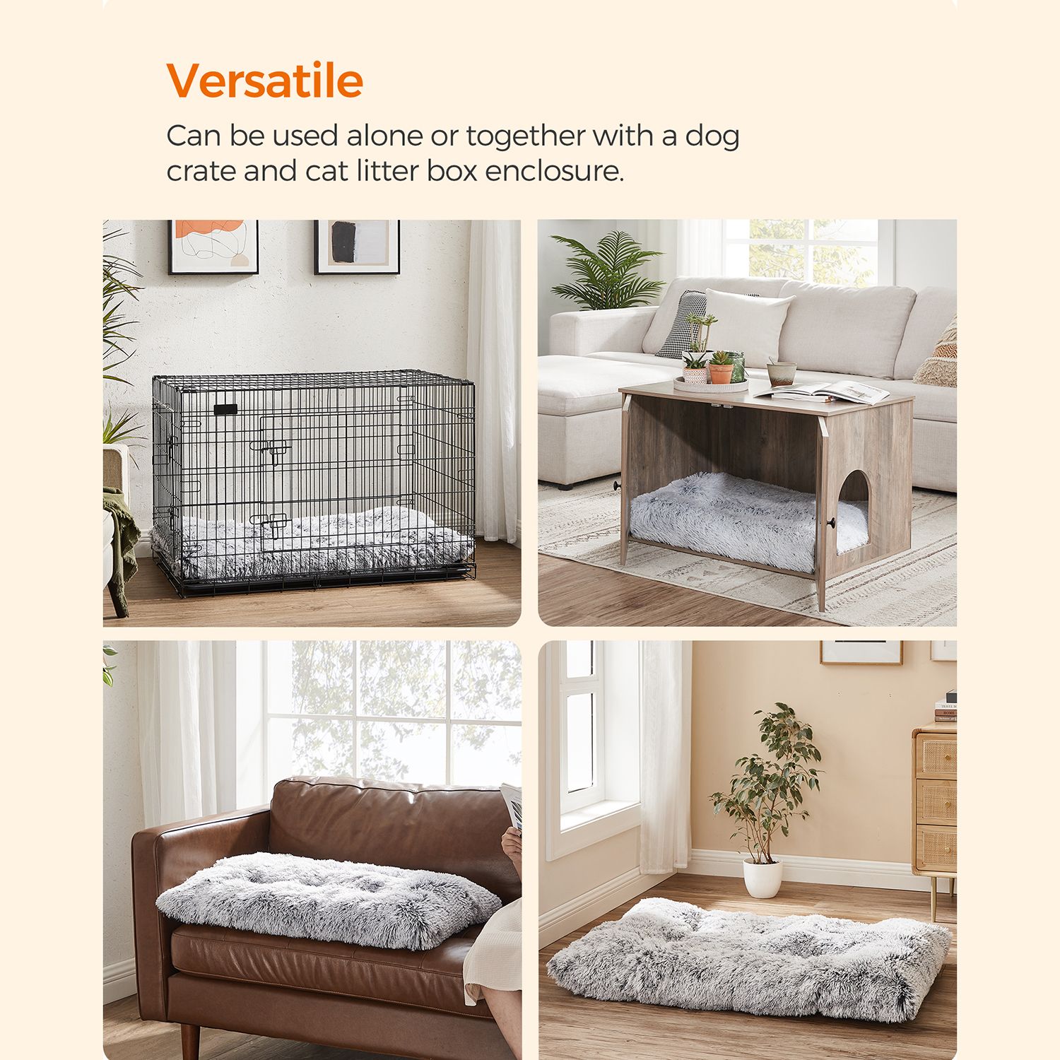 Fluffy hundepude 122 x 74 cm - Billede 4