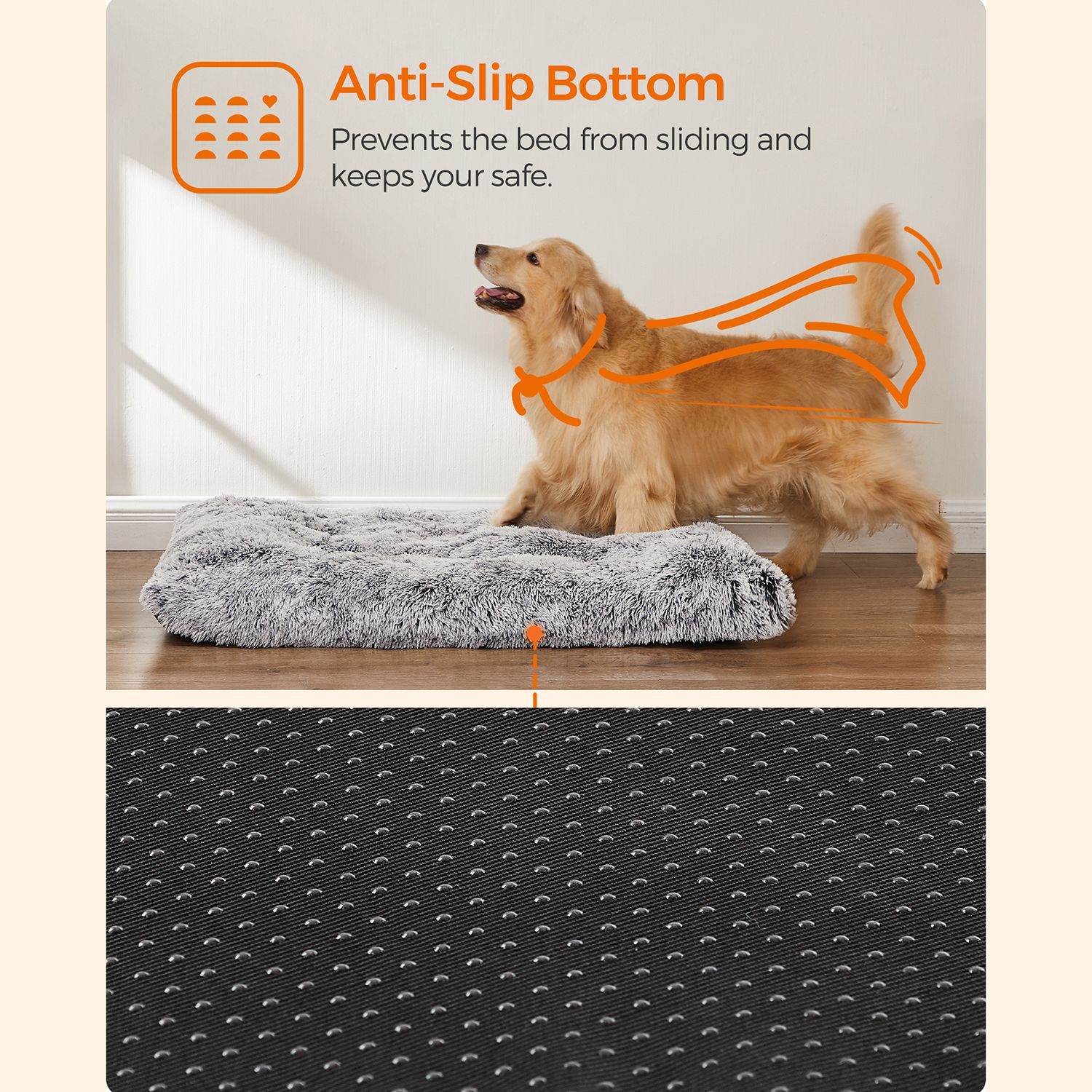 Fluffy hundepude 122 x 74 cm - Billede 5
