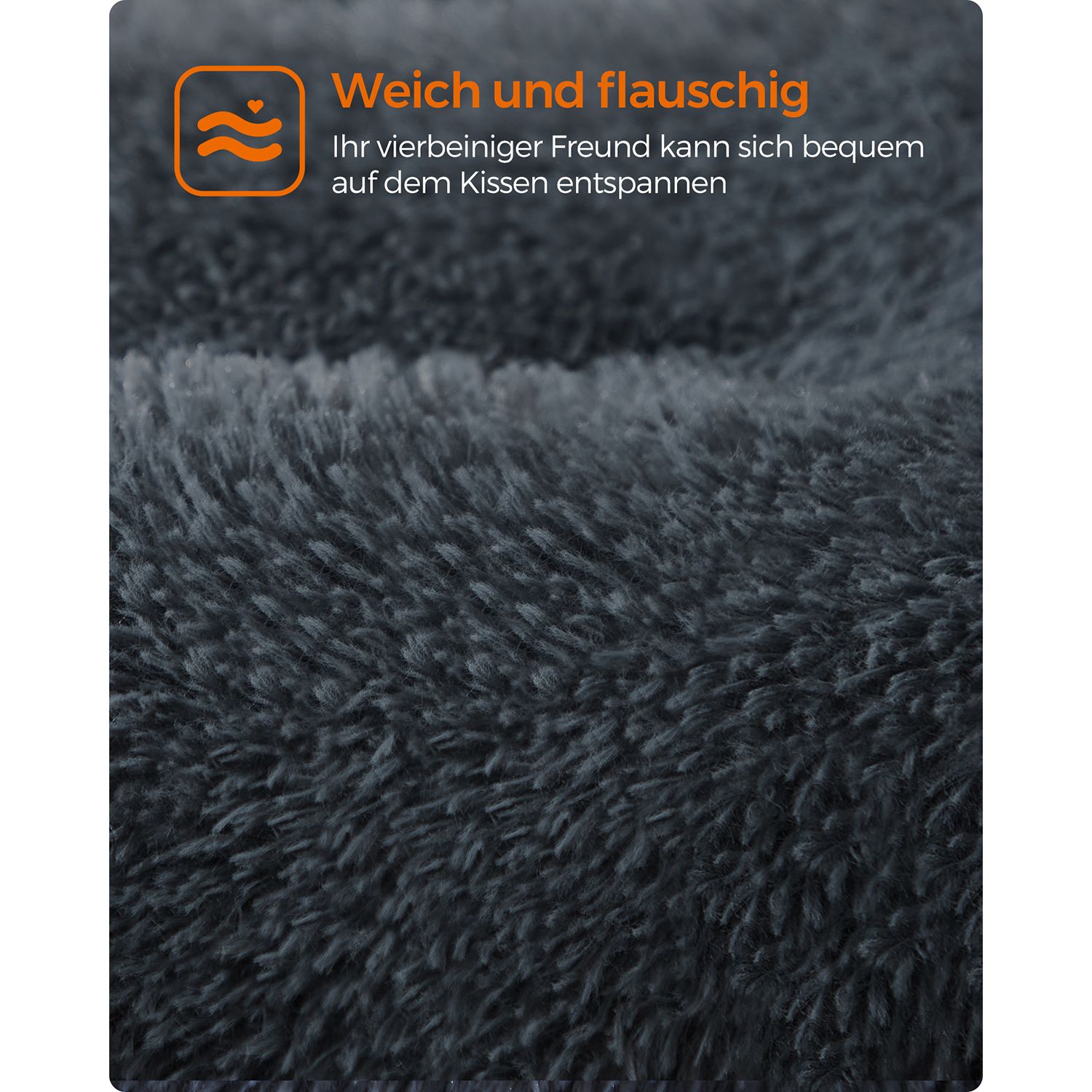 Fluffy dog bed 122 x 74 cm dark grey - Image 3