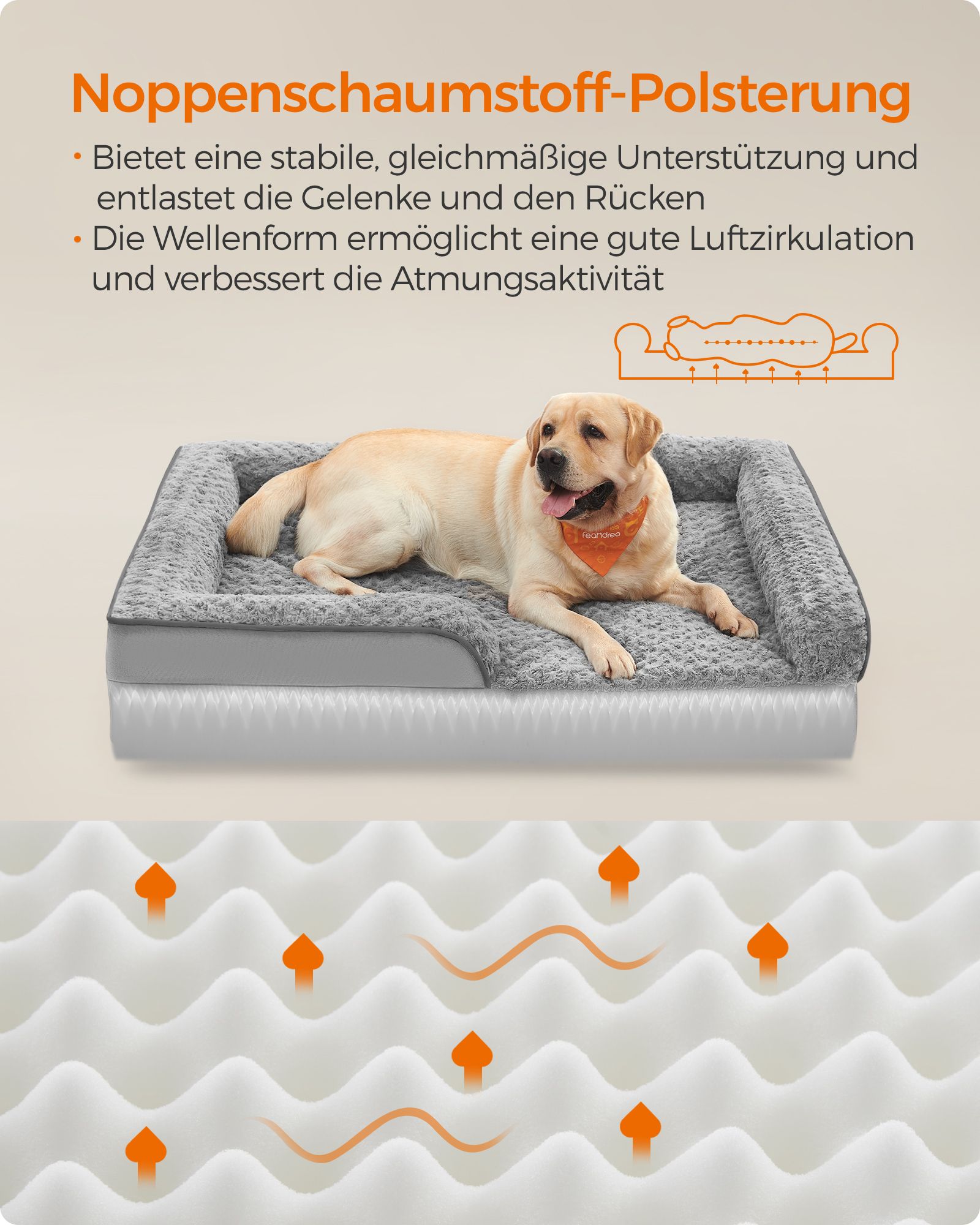 Ortopædisk hundeseng til store hunde - Billede 3