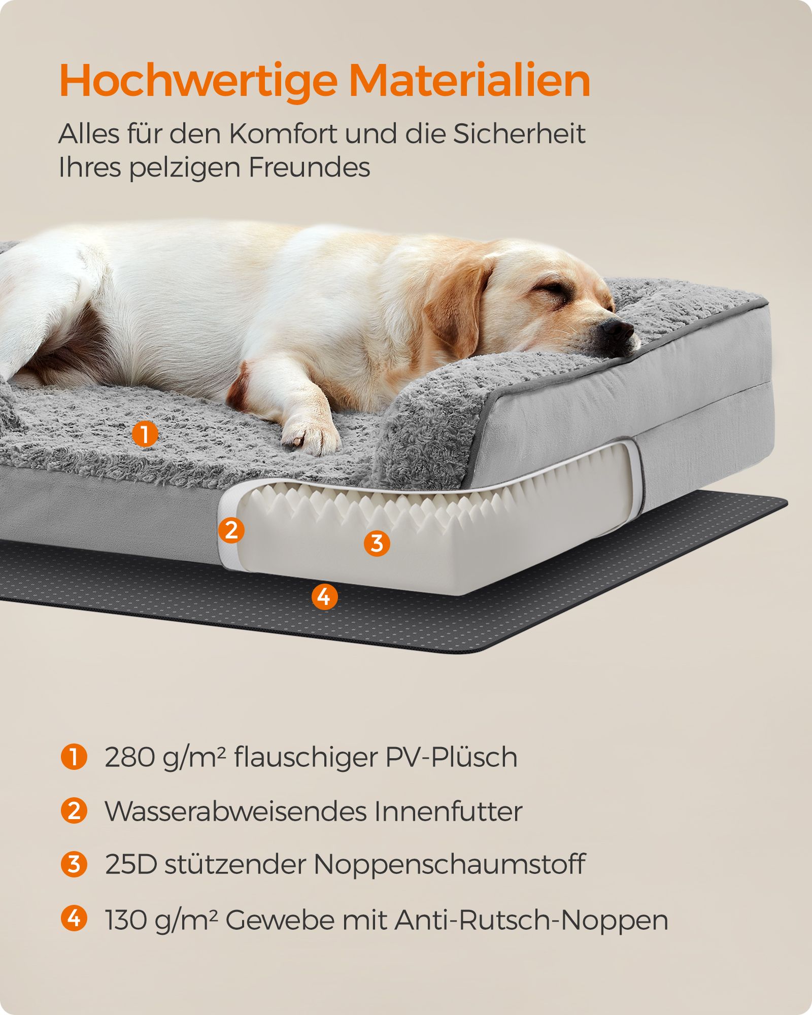 Ortopædisk hundeseng til store hunde - Billede 5