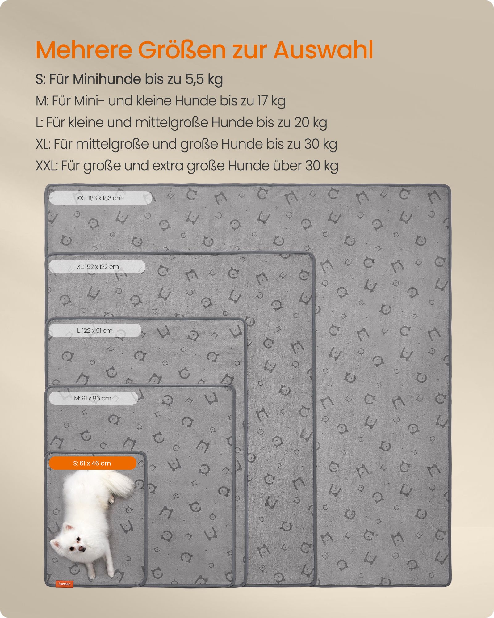 Hvalpepuder vaskbare sæt med 2 stk. 61 x 46 cm duegrå - Billede 6